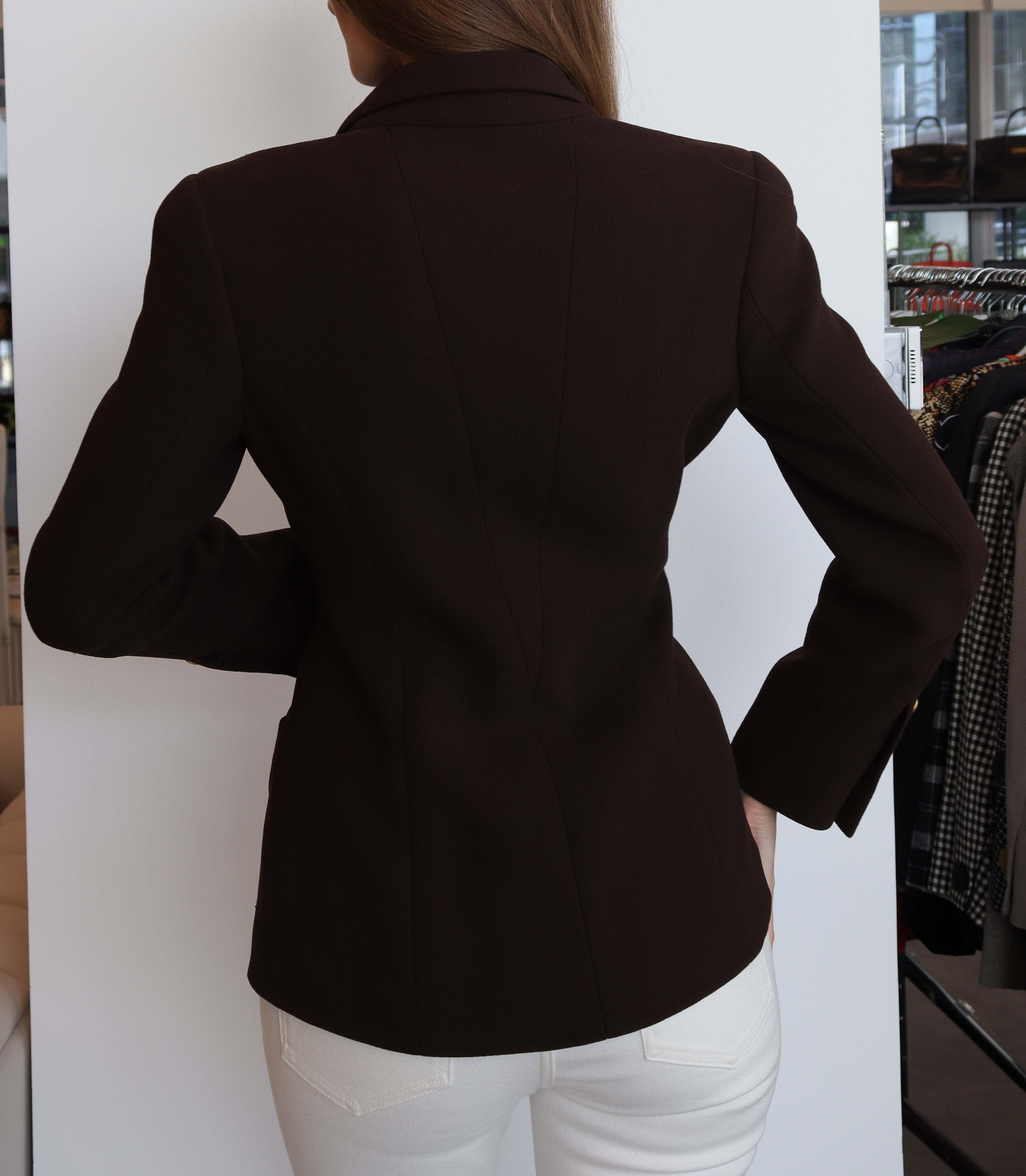 Chanel Chanel brown 96P hook and eye jacket - UKC1178