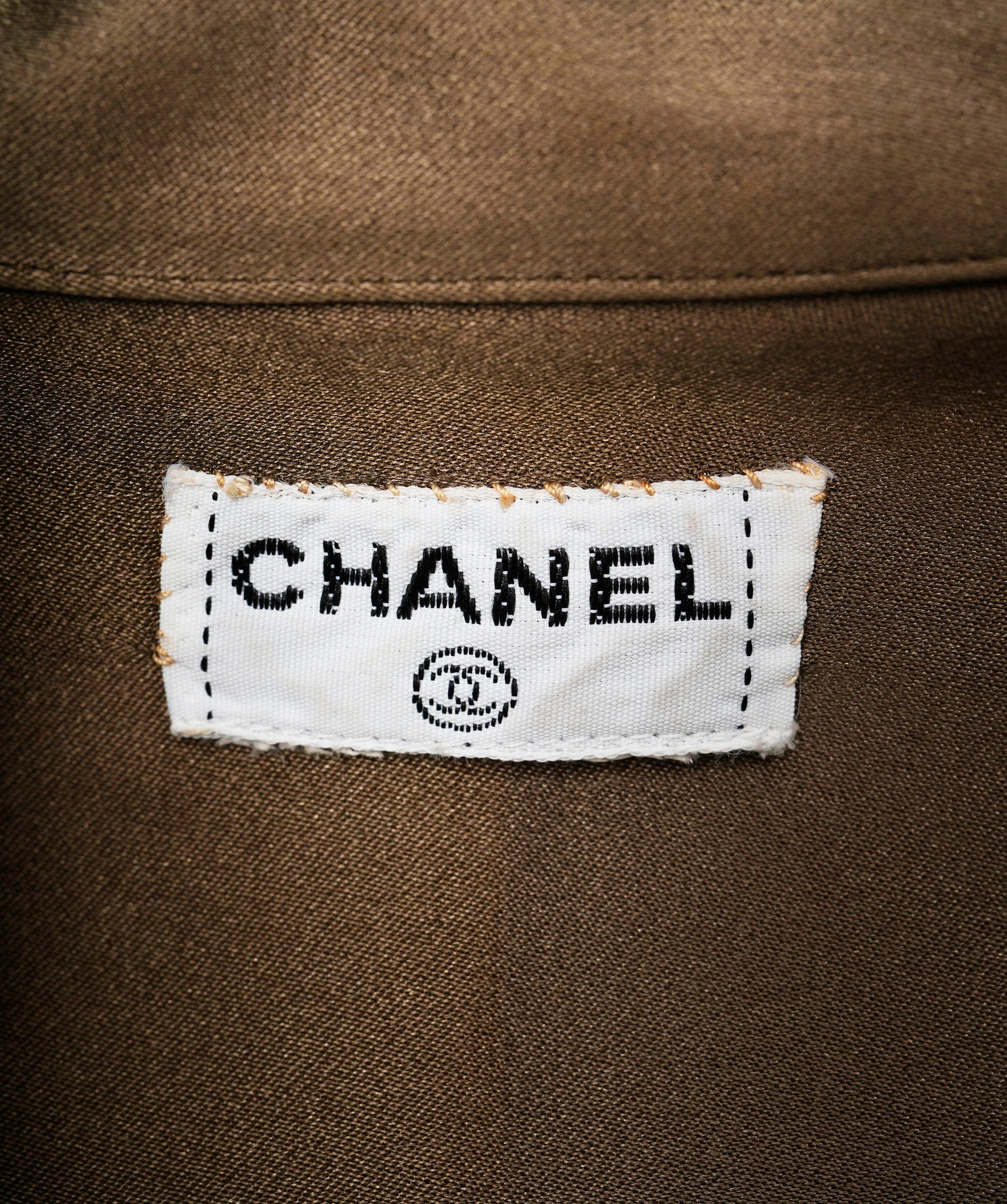 Chanel Chanel Brown Silk Shirt with Gold Button ALC1167