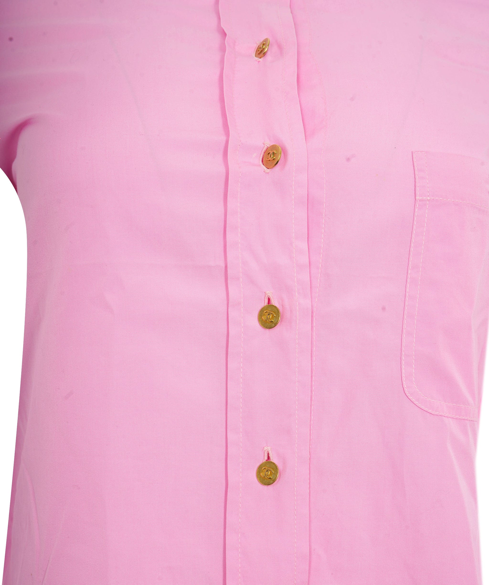 Chanel Chanel Button down Shirt Pink Gold Buttons  ASL10573