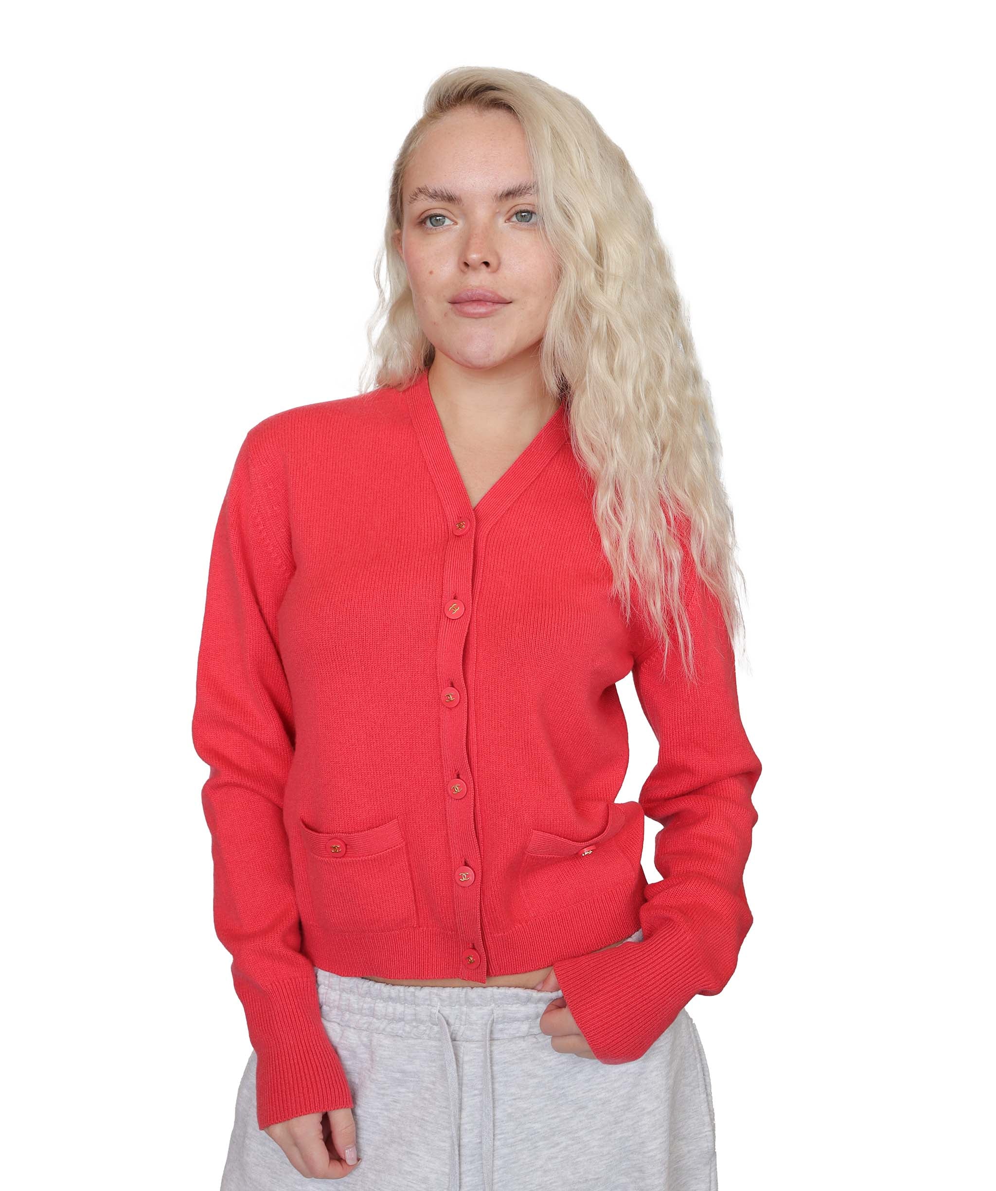 Chanel chanel cashmere cardigan red  DXBV0867