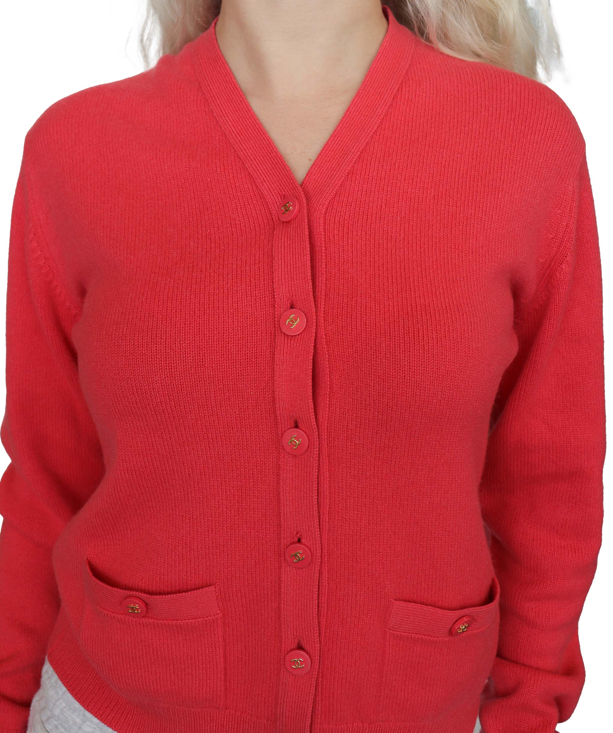 Chanel chanel cashmere cardigan red  DXBV0867