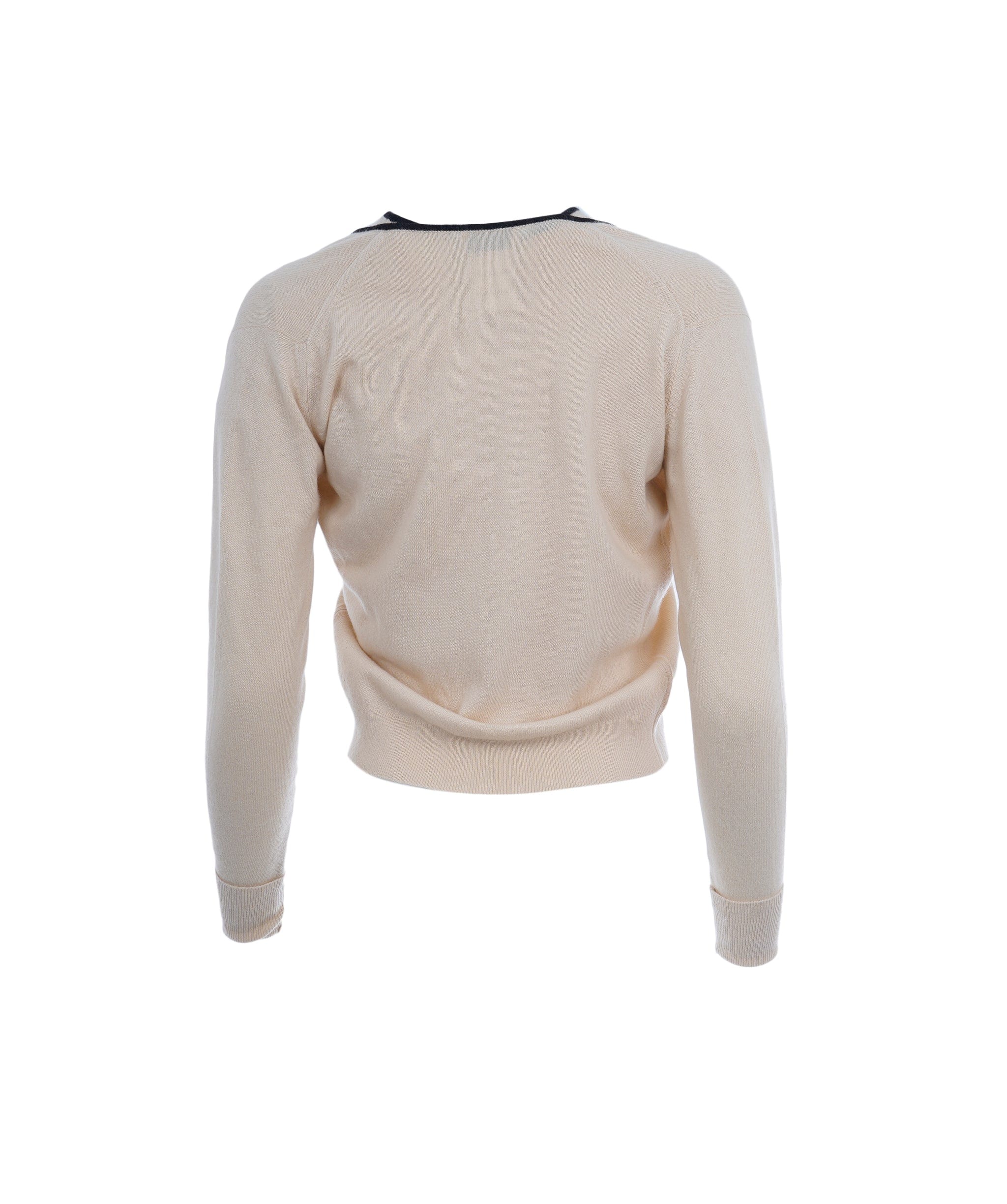 Chanel Chanel Cashmere Ensemble Sweater Top Cream Black ASL10733