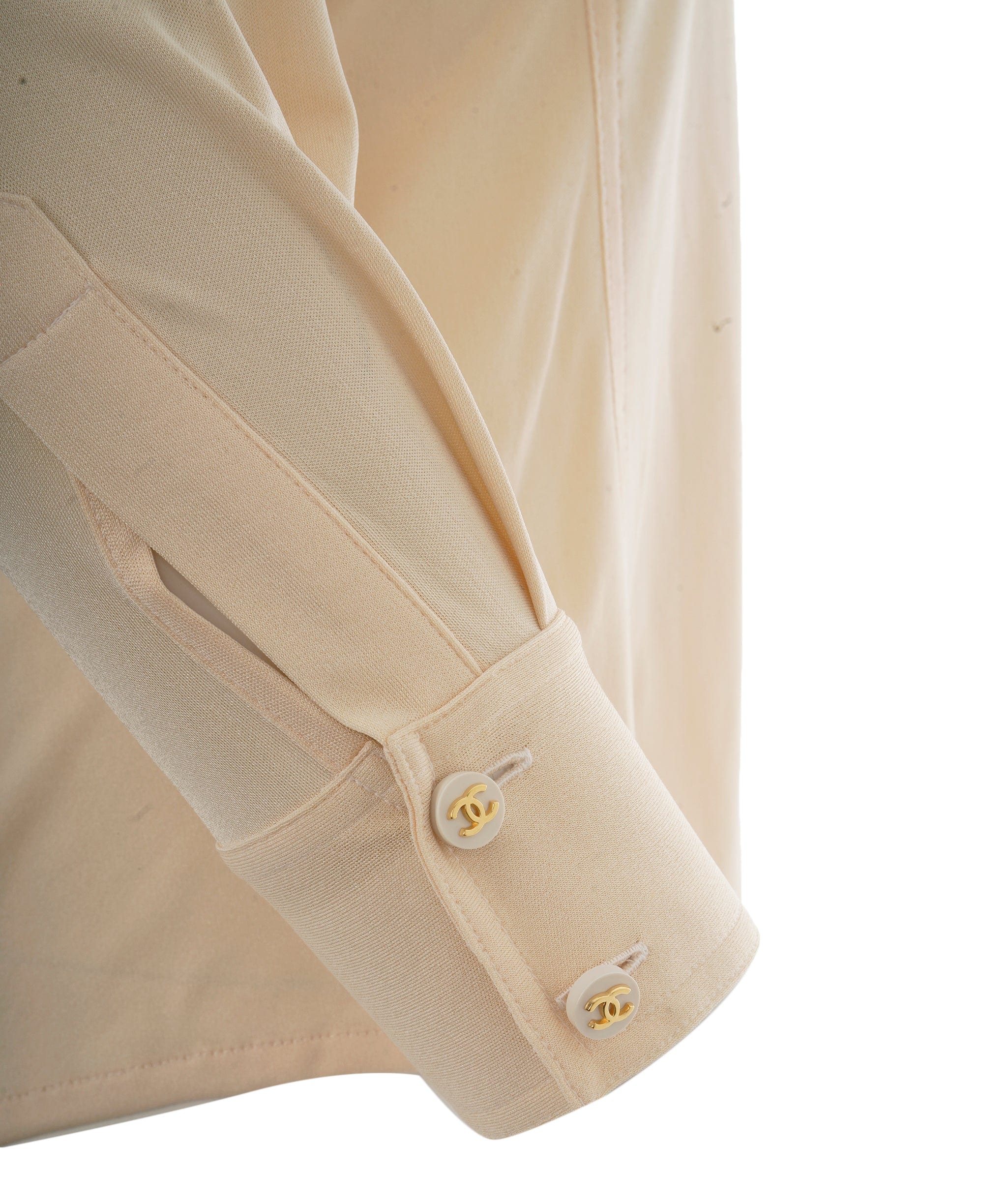 Chanel Chanel CC Button up Shirt Cream ASL10507