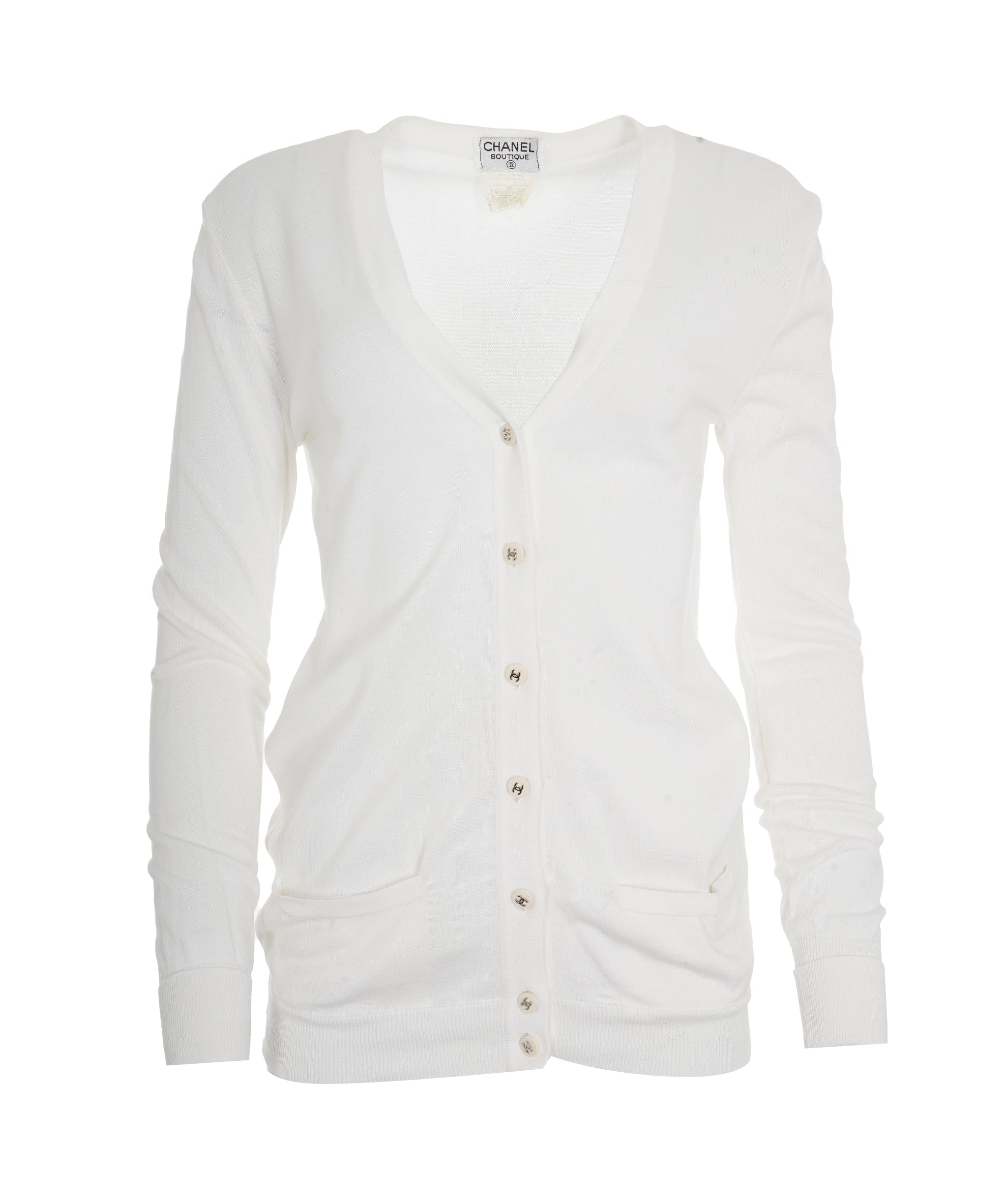 Chanel Chanel CC Buttons Cardigan White ASL10243