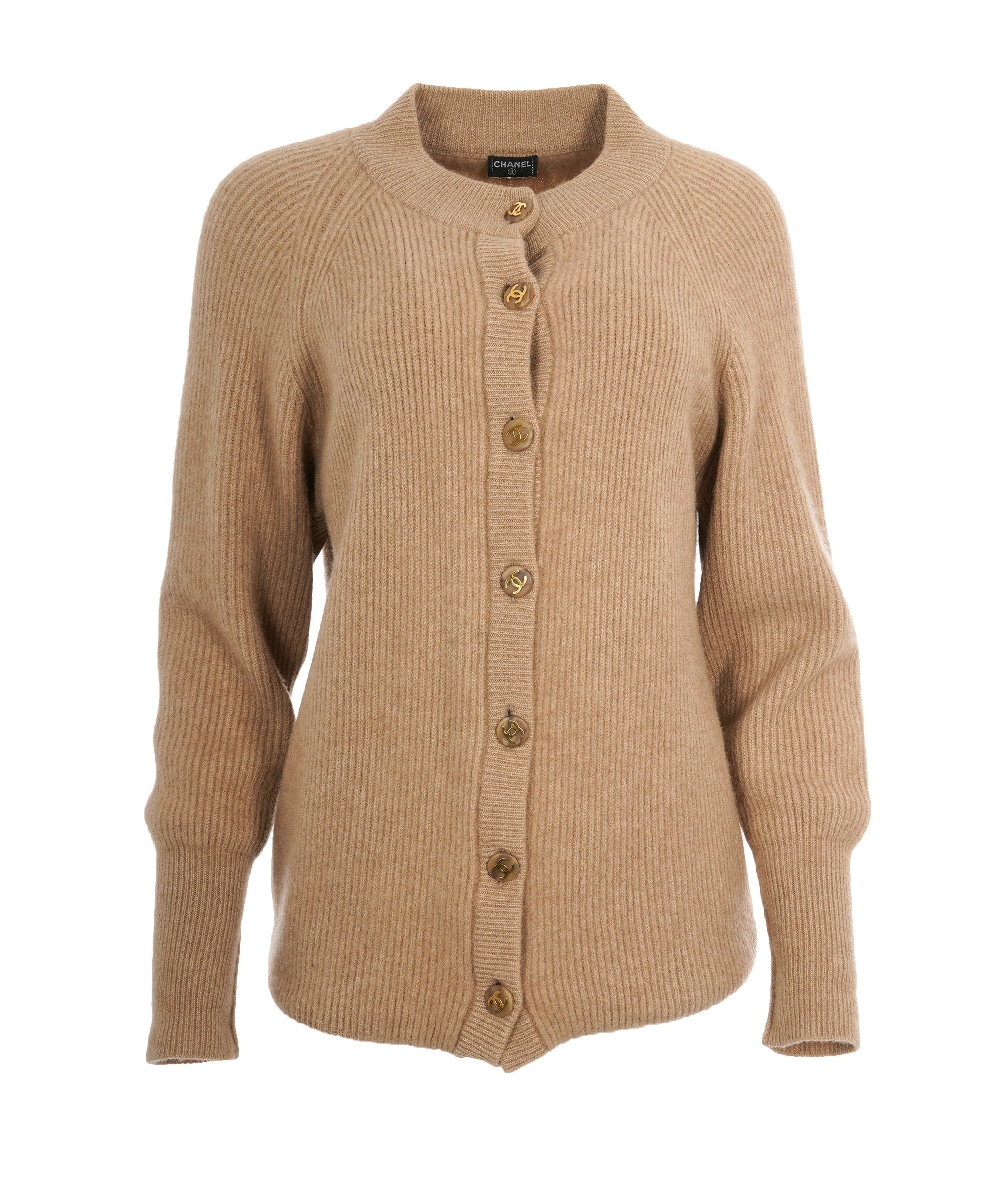 Chanel Chanel CC Buttons Cashmere Cardigan Caramel ASL10432