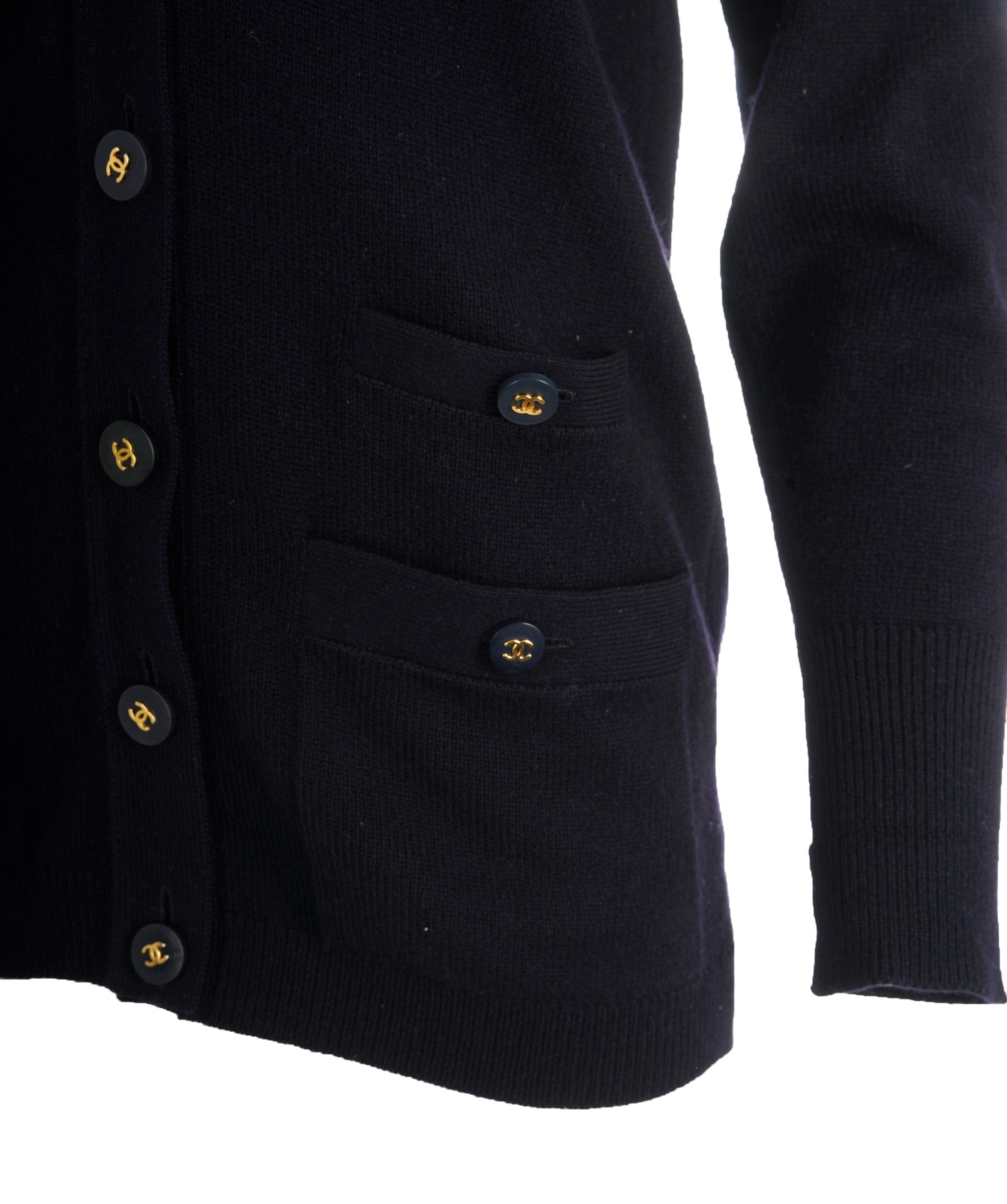 Chanel Chanel CC Buttons Cashmere Cardigan Navy ASL10589