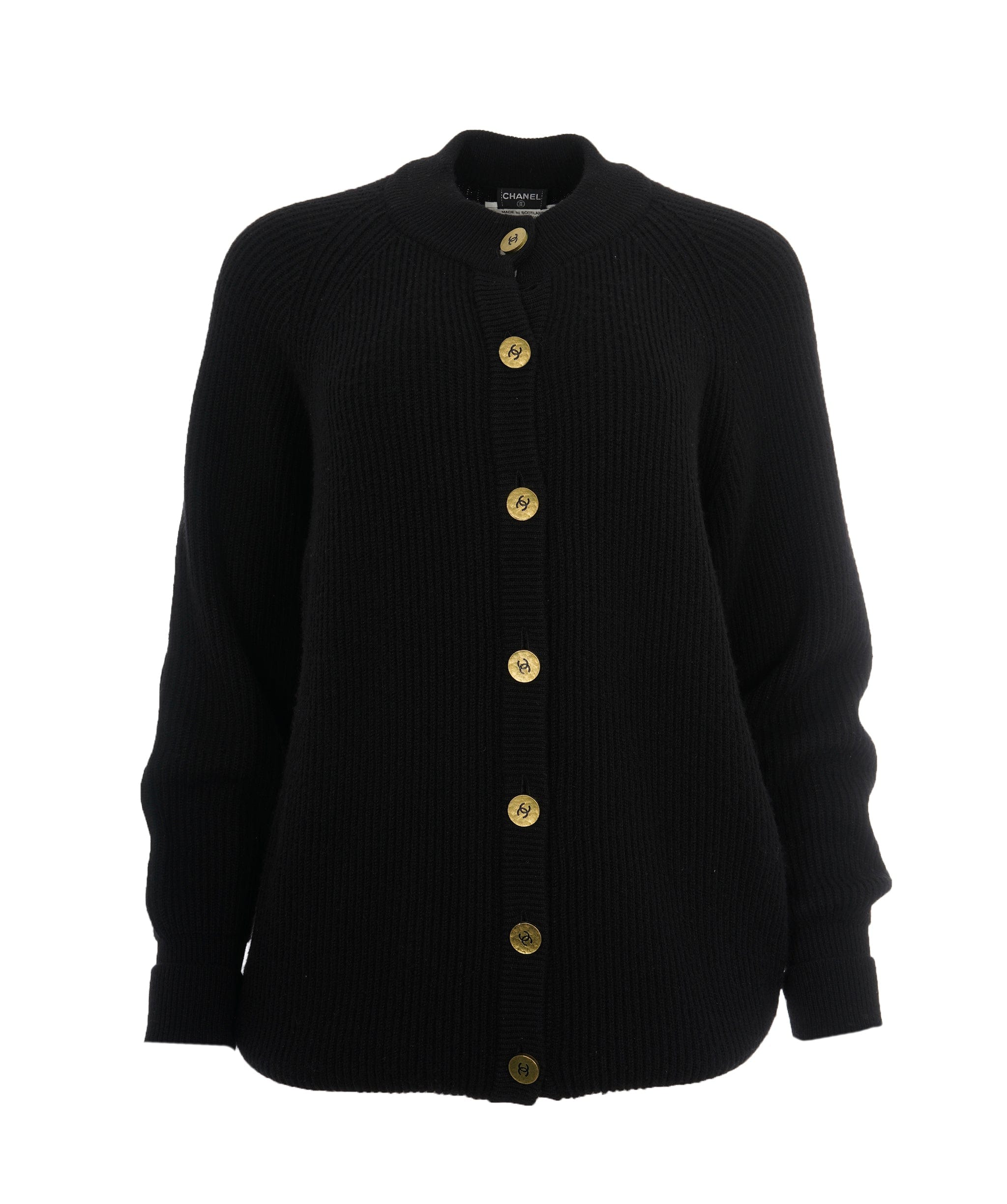 Chanel Chanel CC Buttons Long Cardigan Black ASL10441