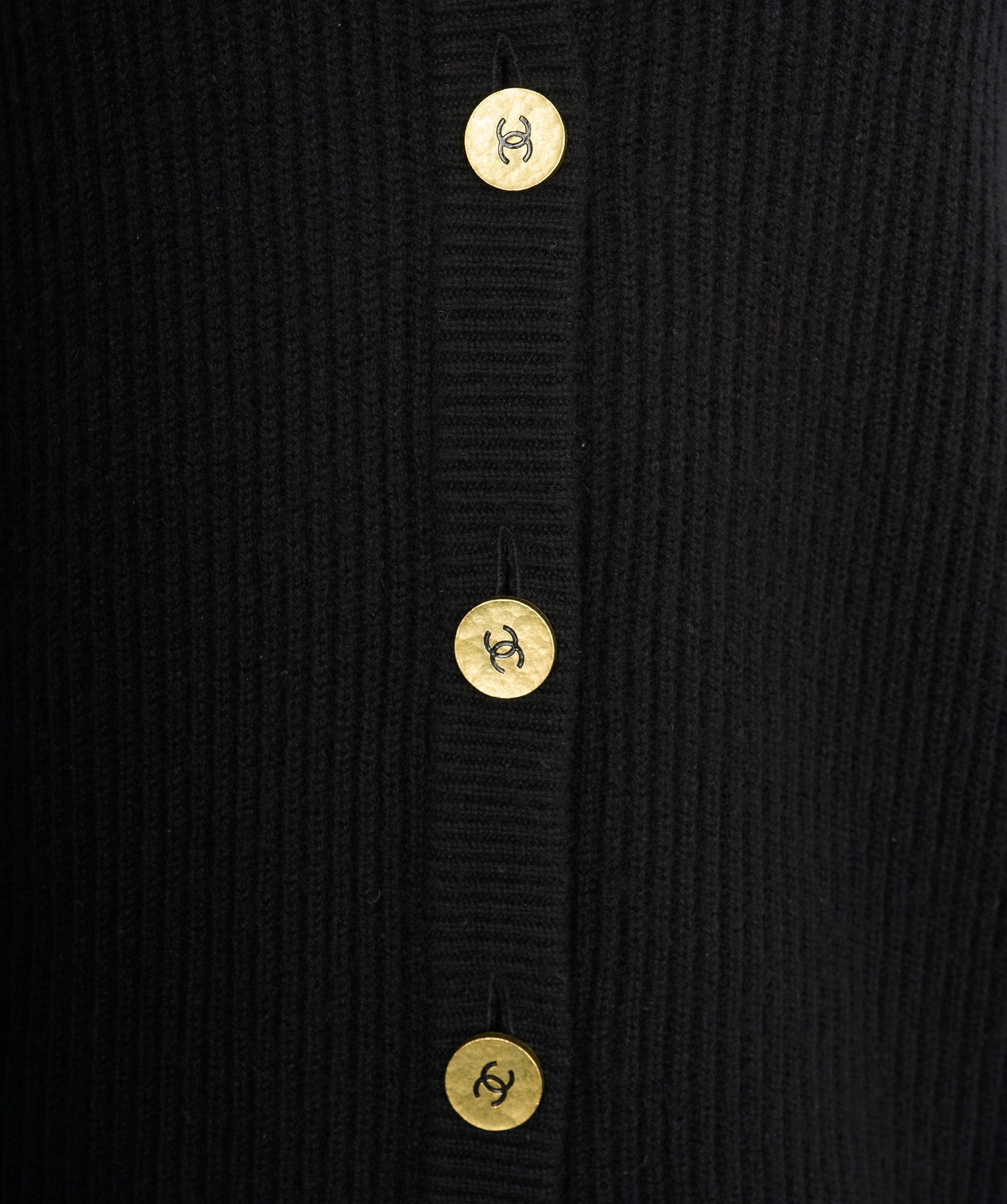 Chanel Chanel CC Buttons Long Cardigan Black ASL10441