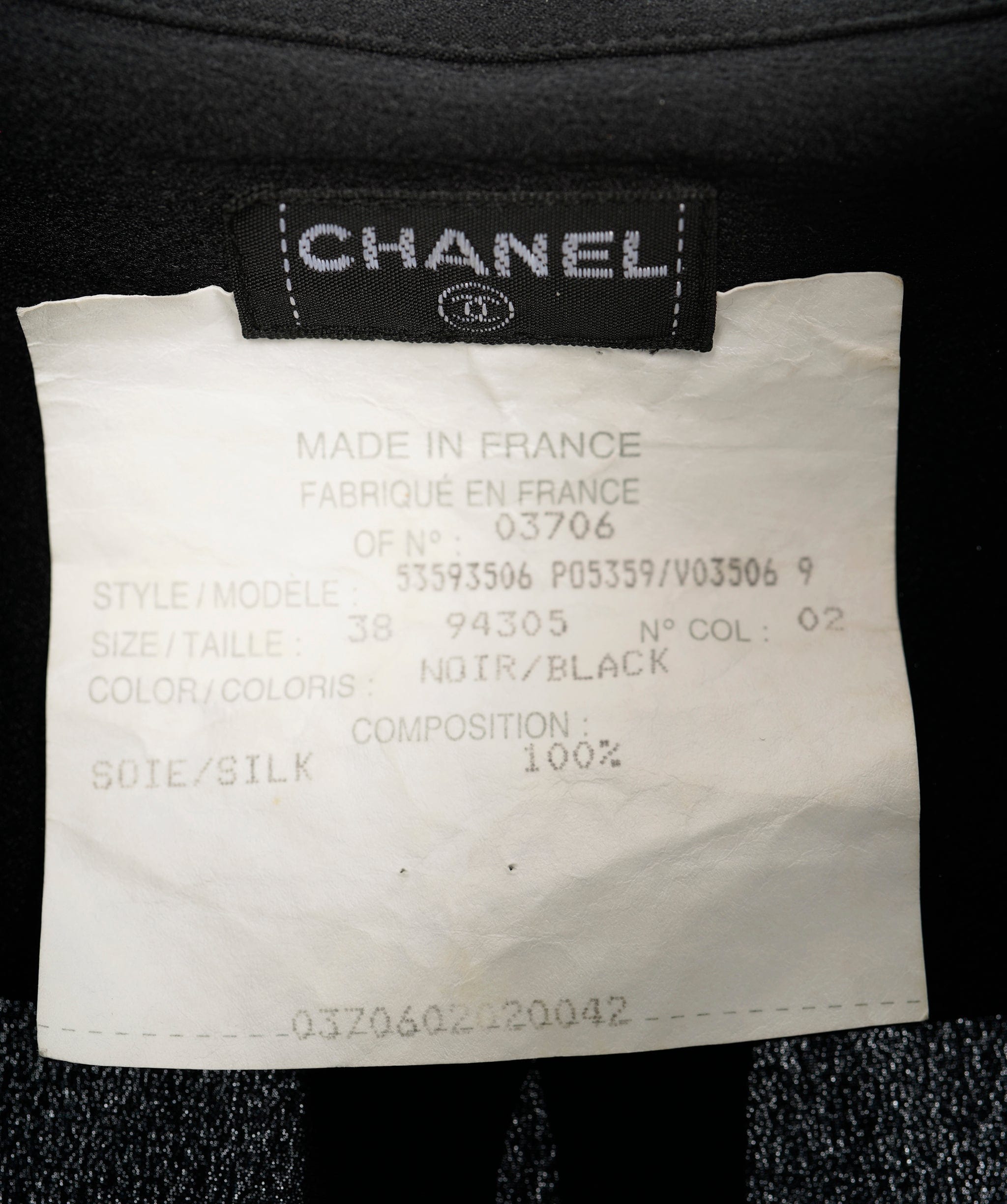 Chanel Chanel CC Buttons Silk Shirt Black  ASL10848