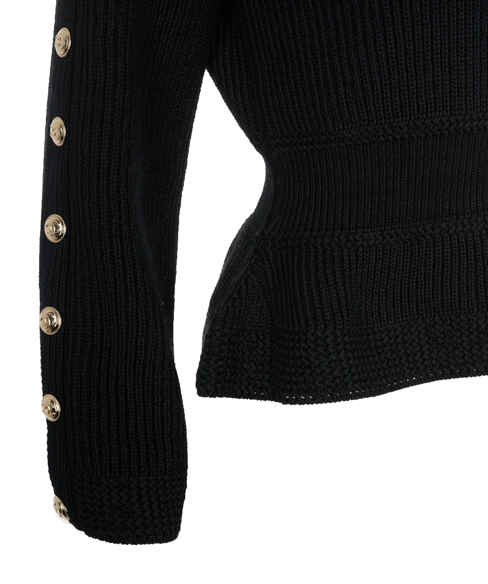 Chanel Chanel CC Coin Black Cable Knit Jumper *From Hannah Stafford Taylors Wardrobe * ALC1424