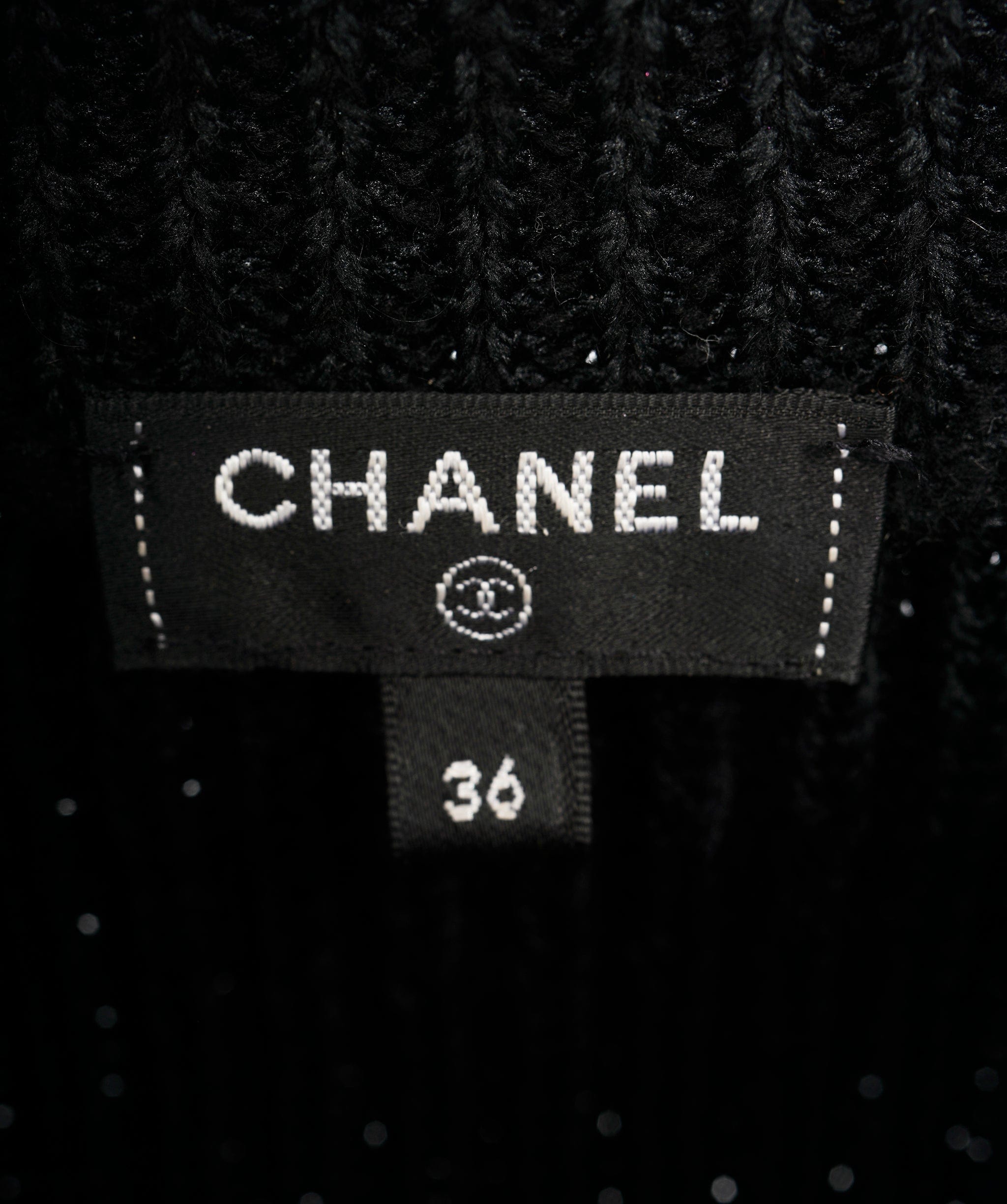 Chanel Chanel CC Coin Black Cable Knit Jumper *From Hannah Stafford Taylors Wardrobe * ALC1424