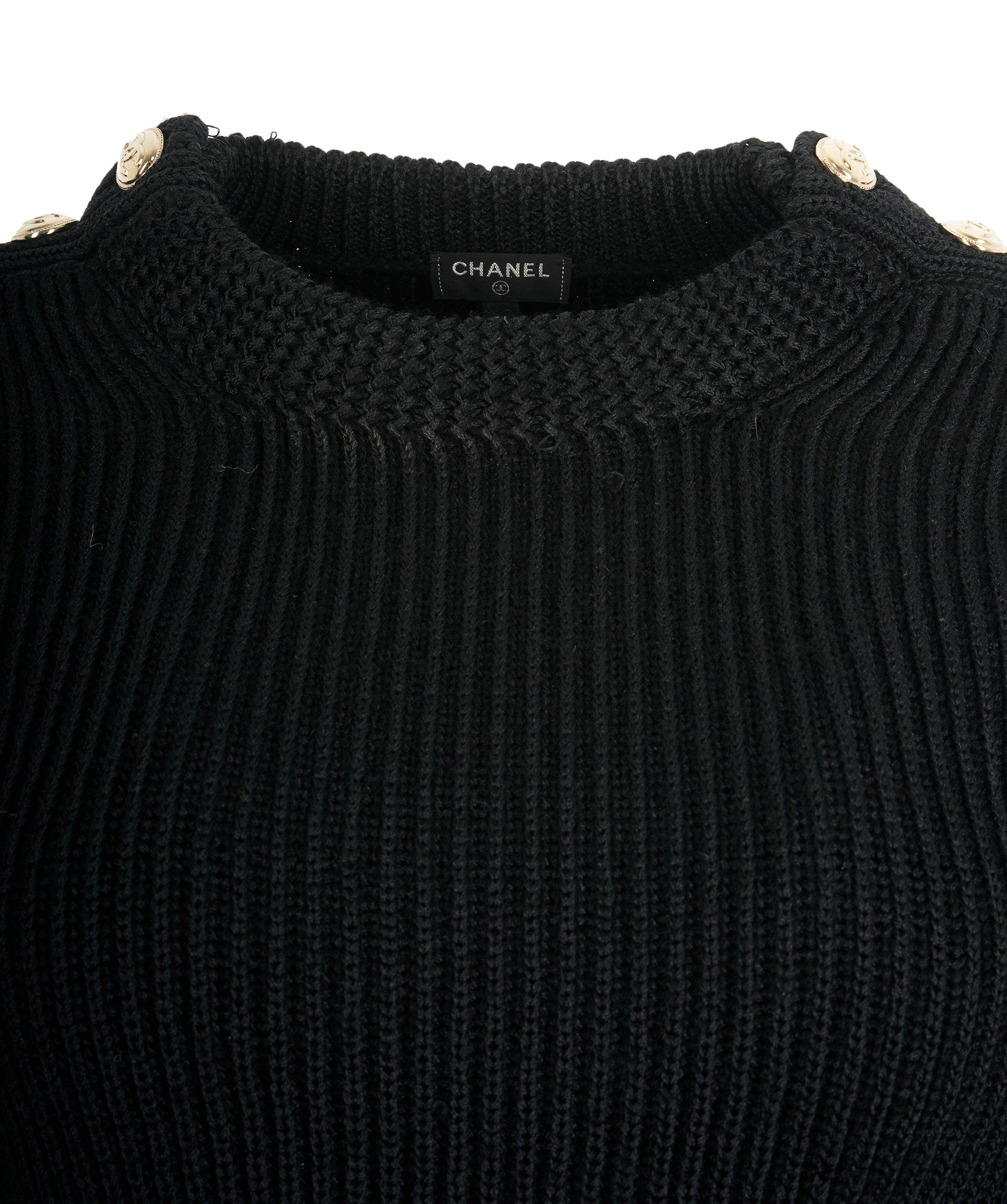 Chanel Chanel CC Coin Black Cable Knit Jumper *From Hannah Stafford Taylors Wardrobe * ALC1424