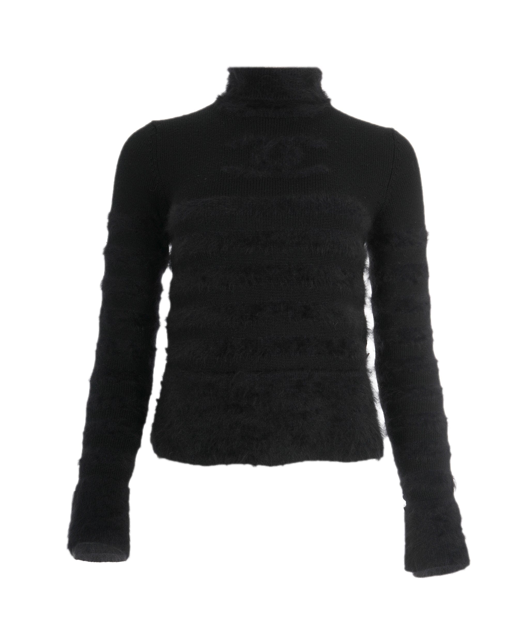 Chanel Chanel CC High Neck Sweater Mohair Black ASL10592