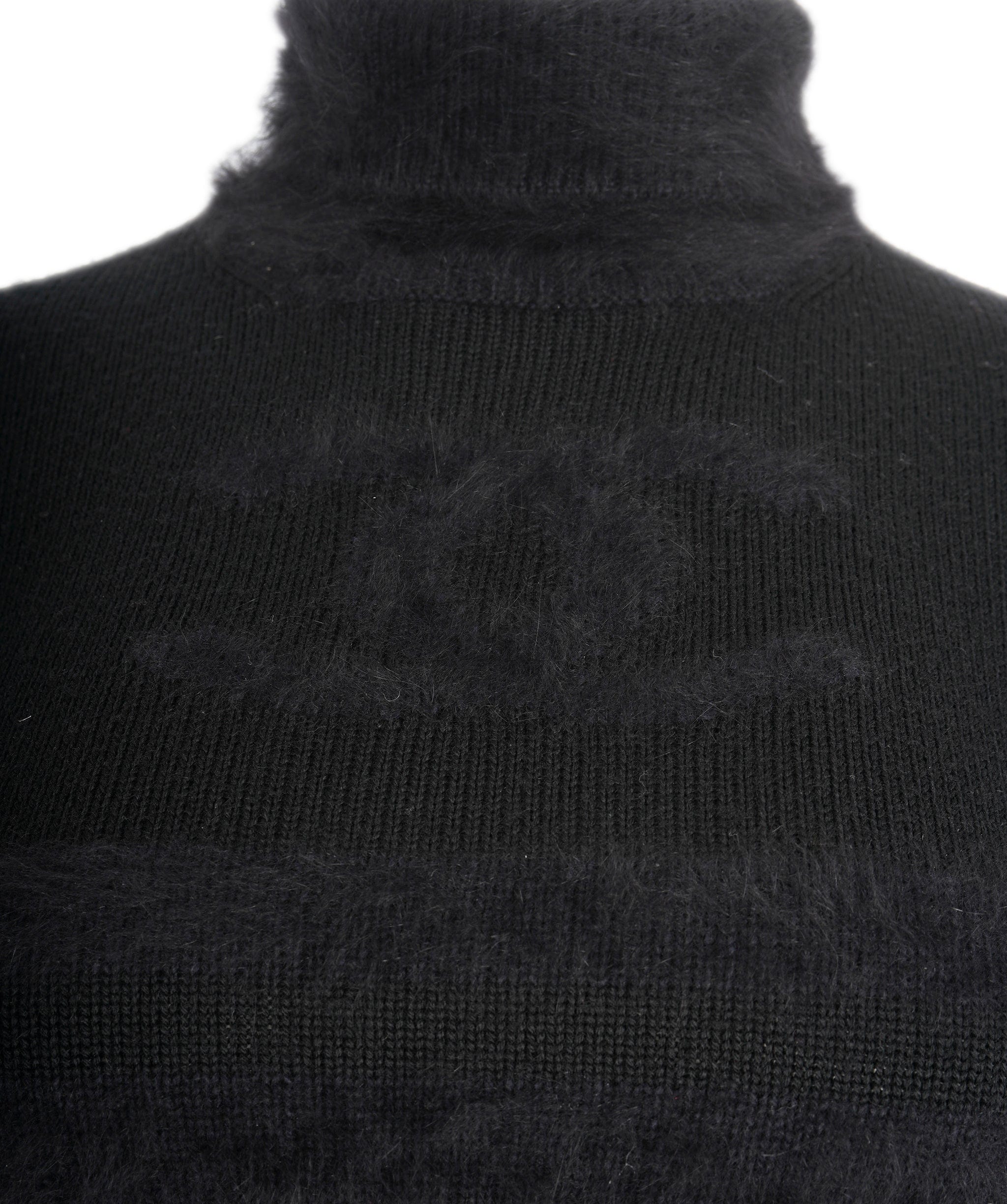 Chanel Chanel CC High Neck Sweater Mohair Black ASL10592