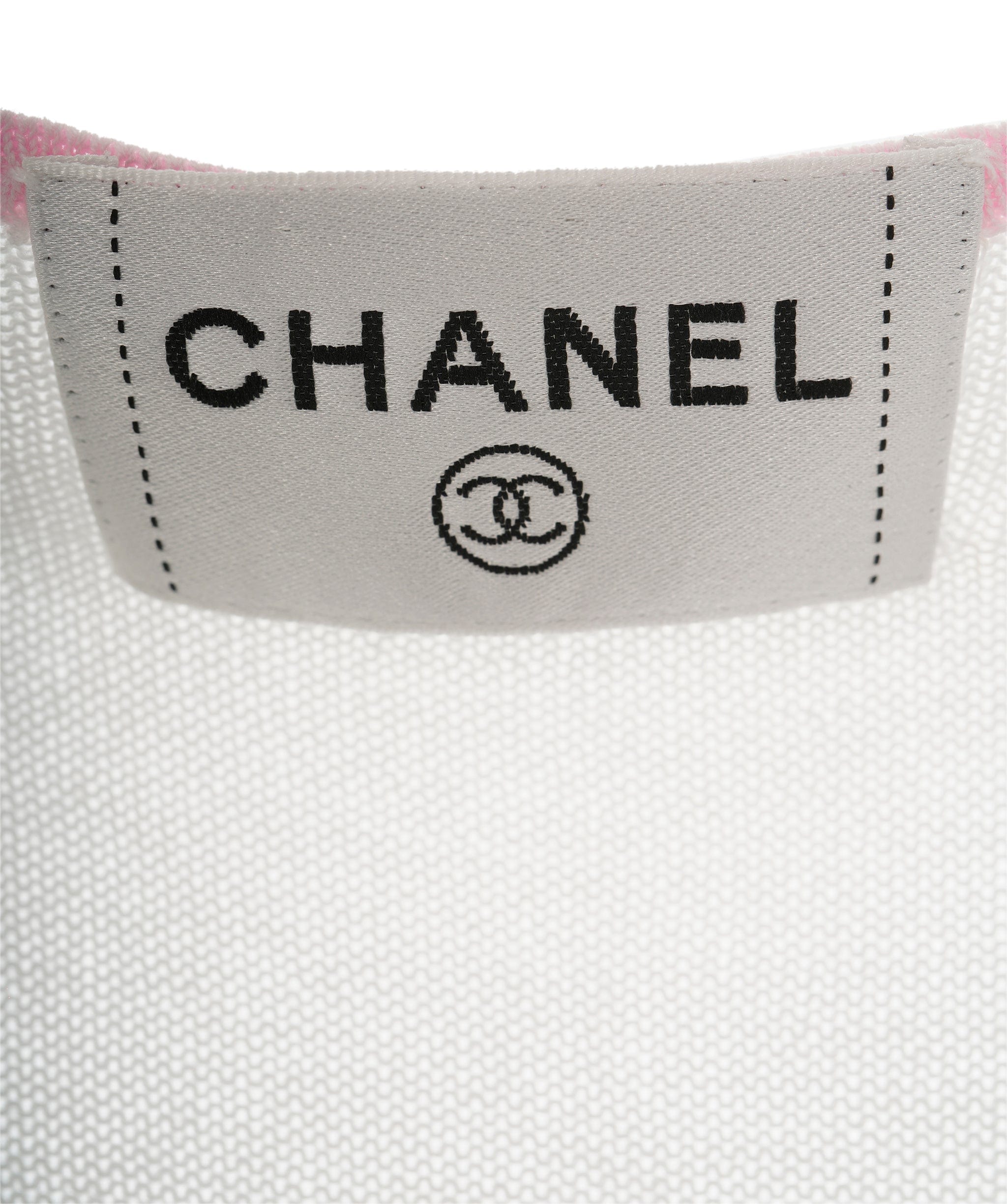 Chanel Chanel CC knit Tank Top White Pink DXBS0158