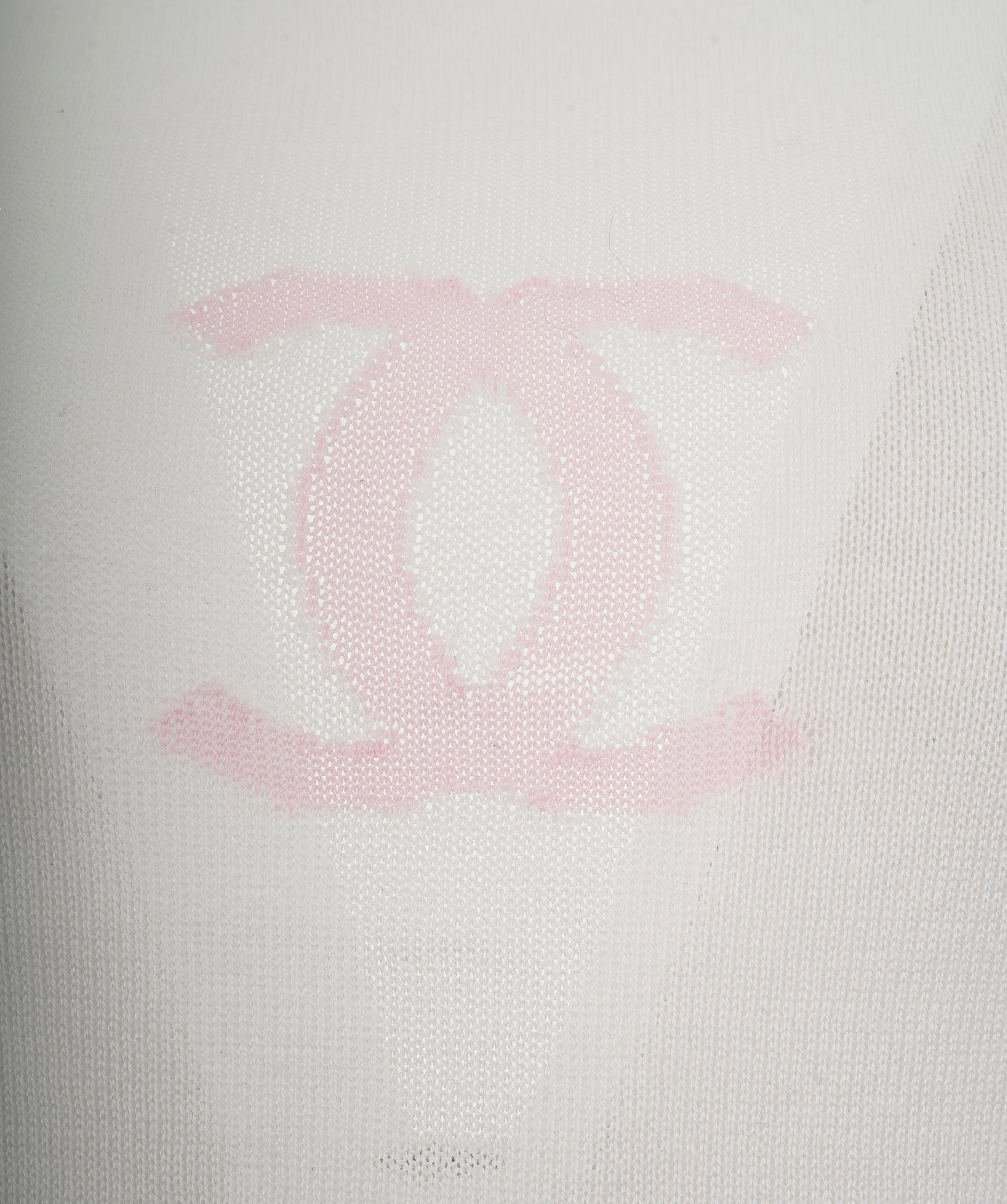 Chanel Chanel CC knit Tank Top White Pink DXBS0158