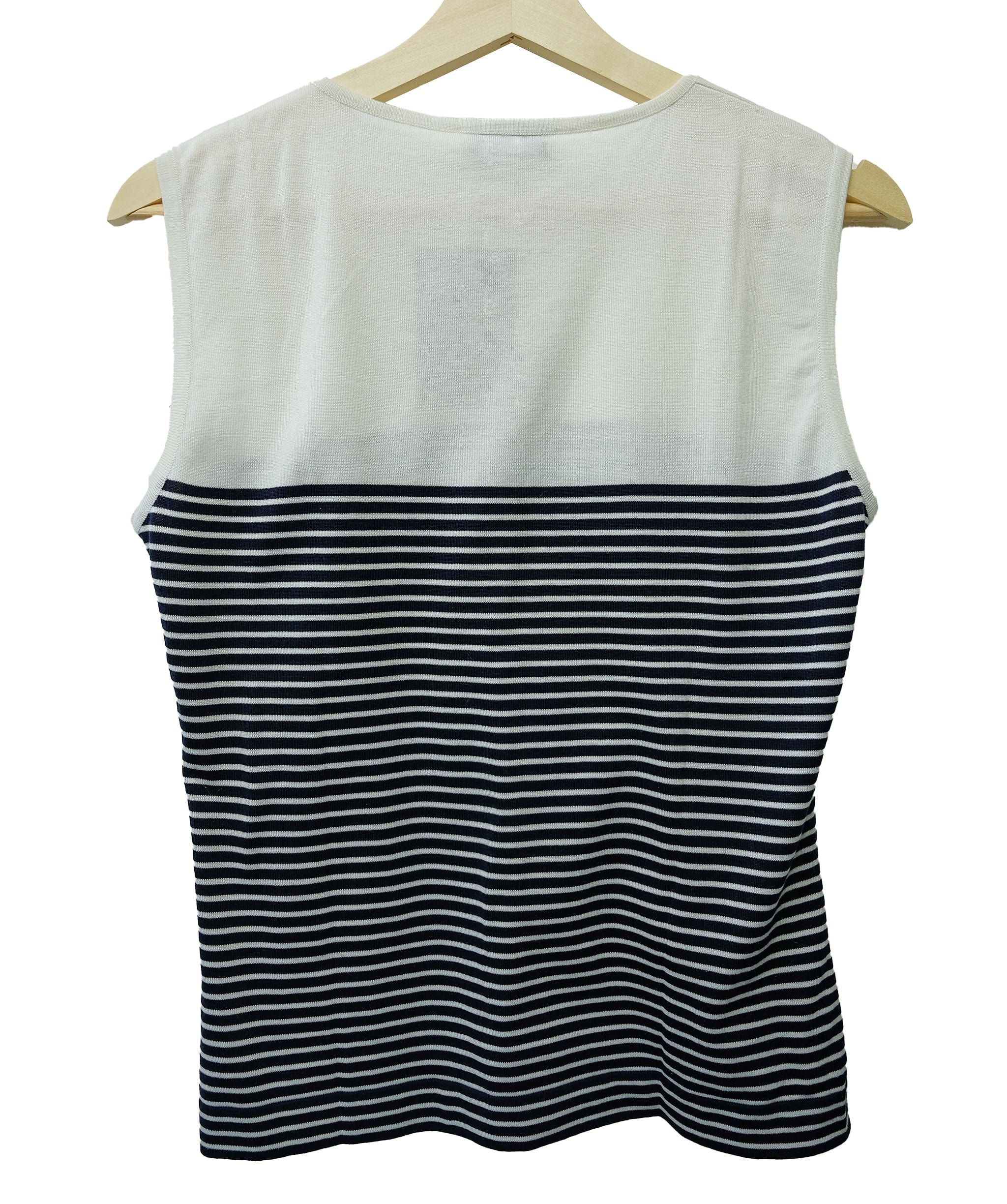 Chanel Chanel CC Marin Stripe Tank Top White  ASL10428