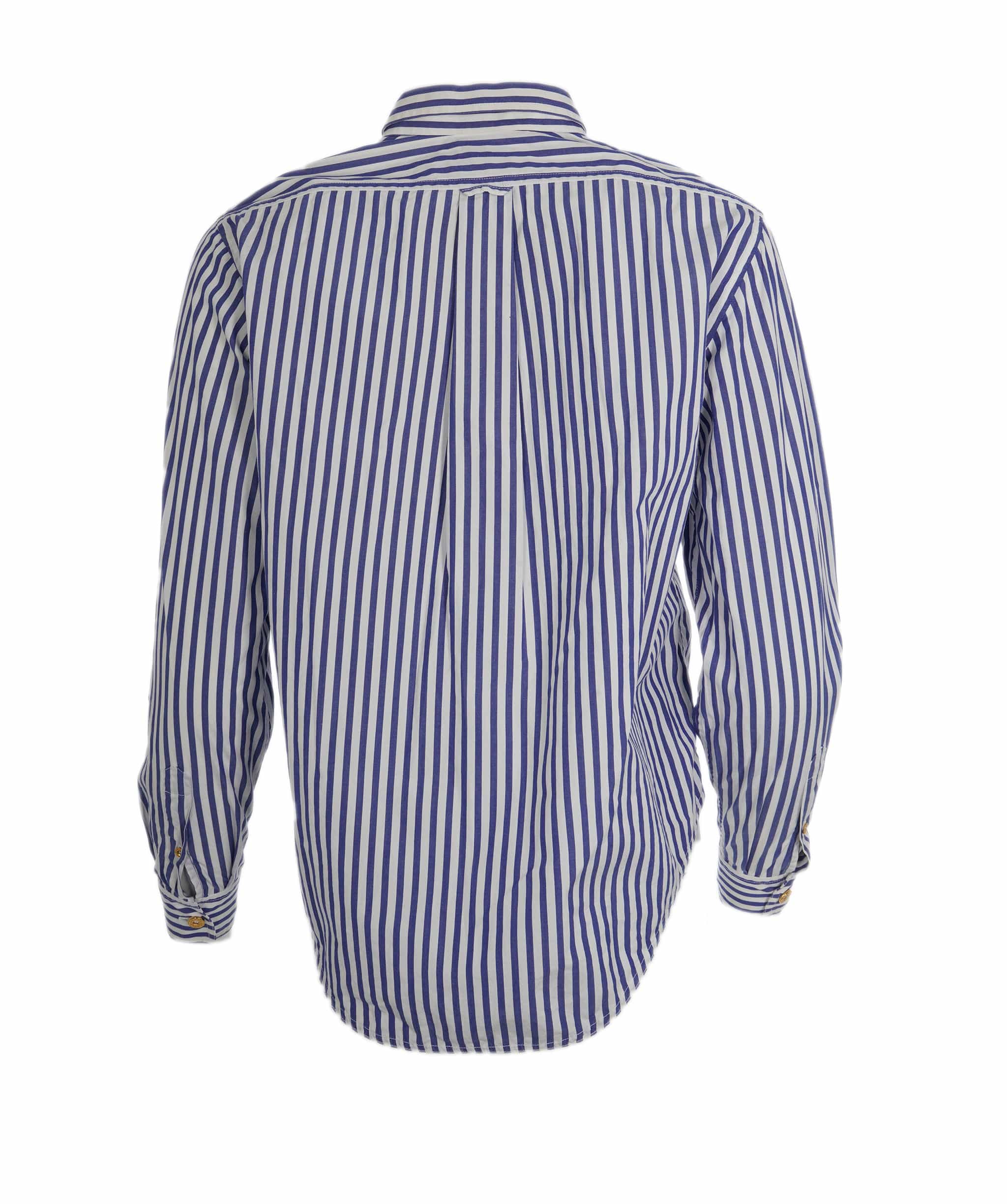 Chanel Chanel CC Pocket Striped Shirt Blue ASL10251