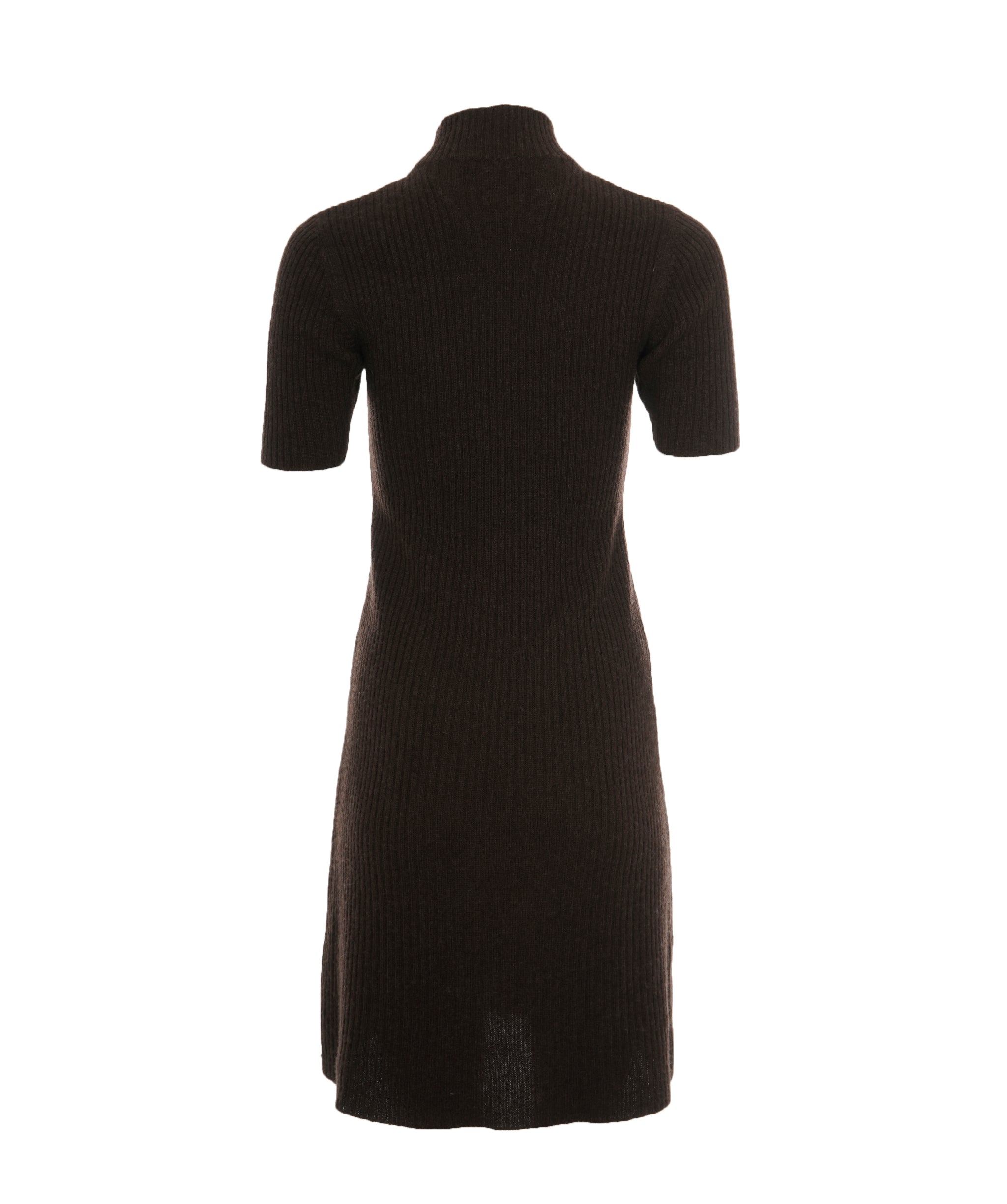 Chanel Chanel CC Ribbed Knit Dress Dark Brown  ASL10587