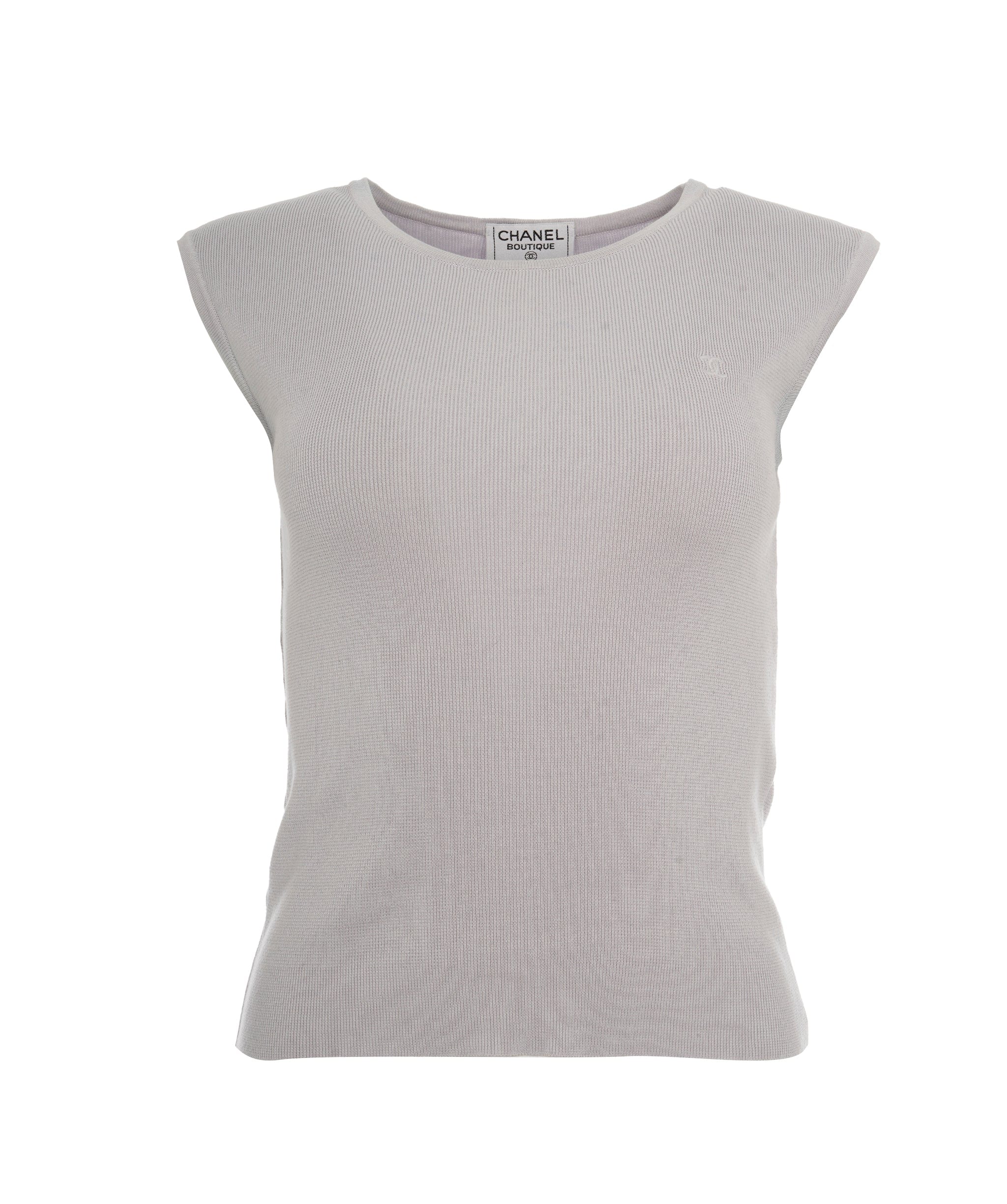 Chanel Chanel CC Ribbed Tank Gray ASL10499