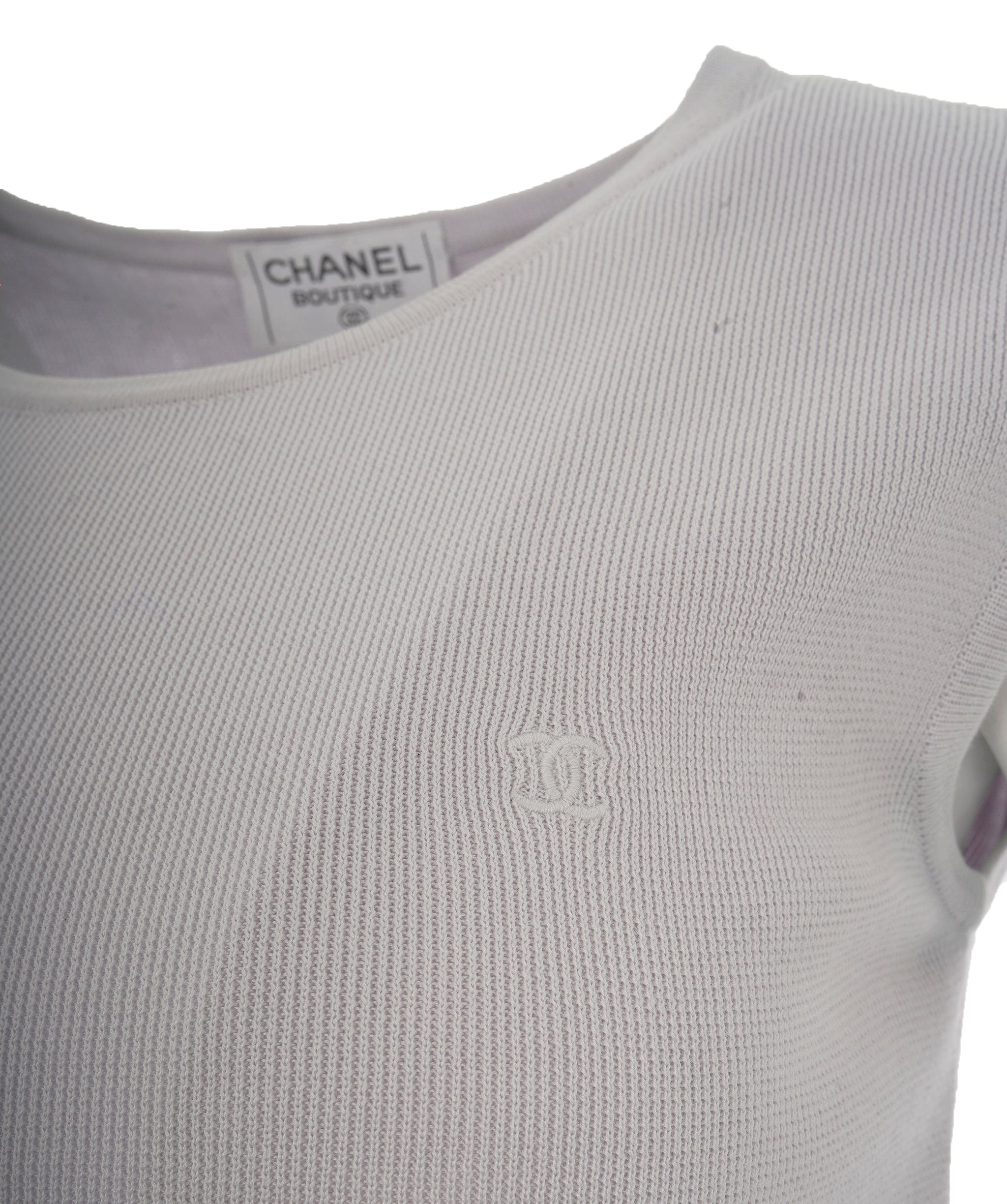 Chanel Chanel CC Ribbed Tank Gray ASL10499