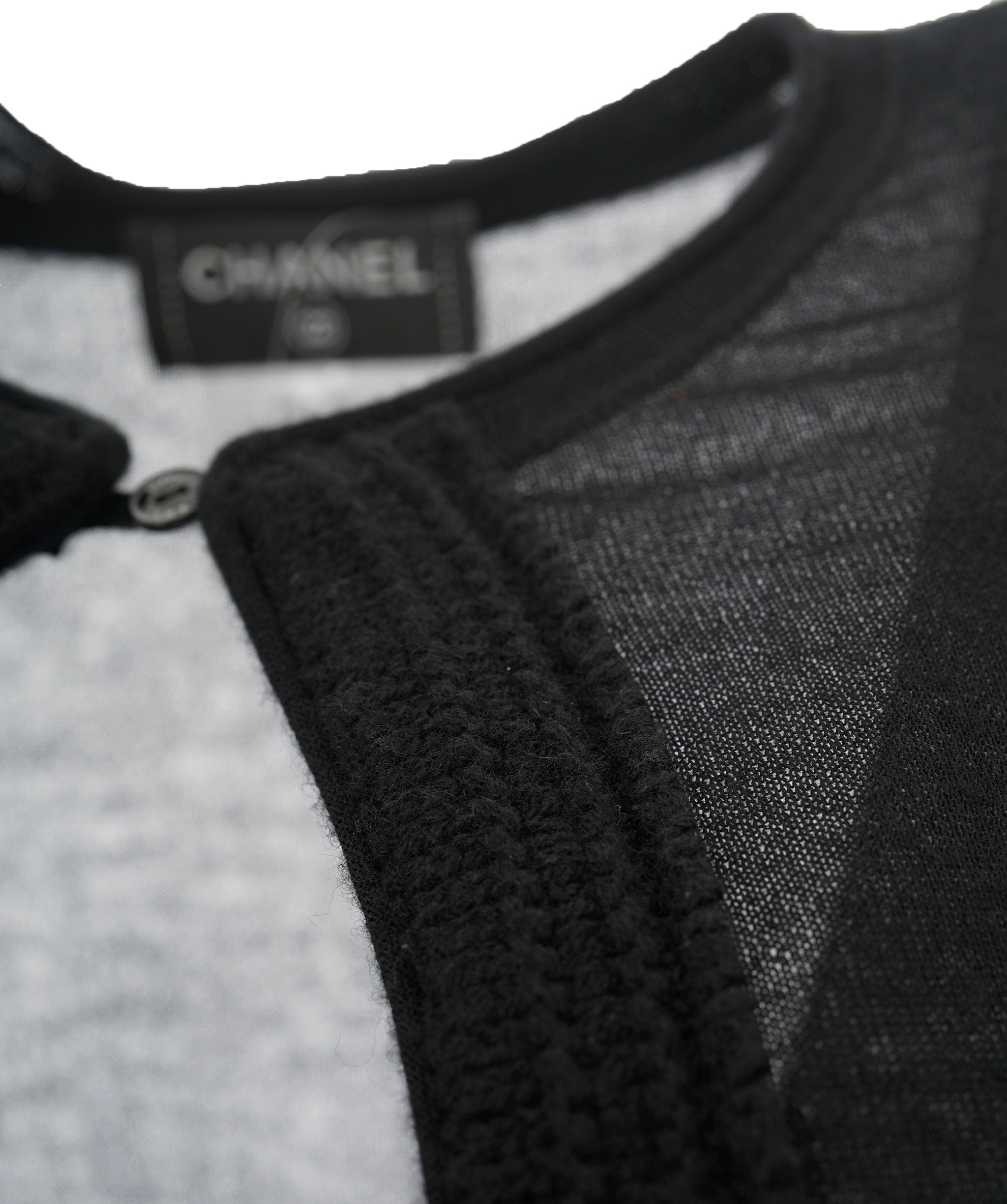 Chanel Chanel CC Sleeve Cashmere Cardigan Black ASL10853