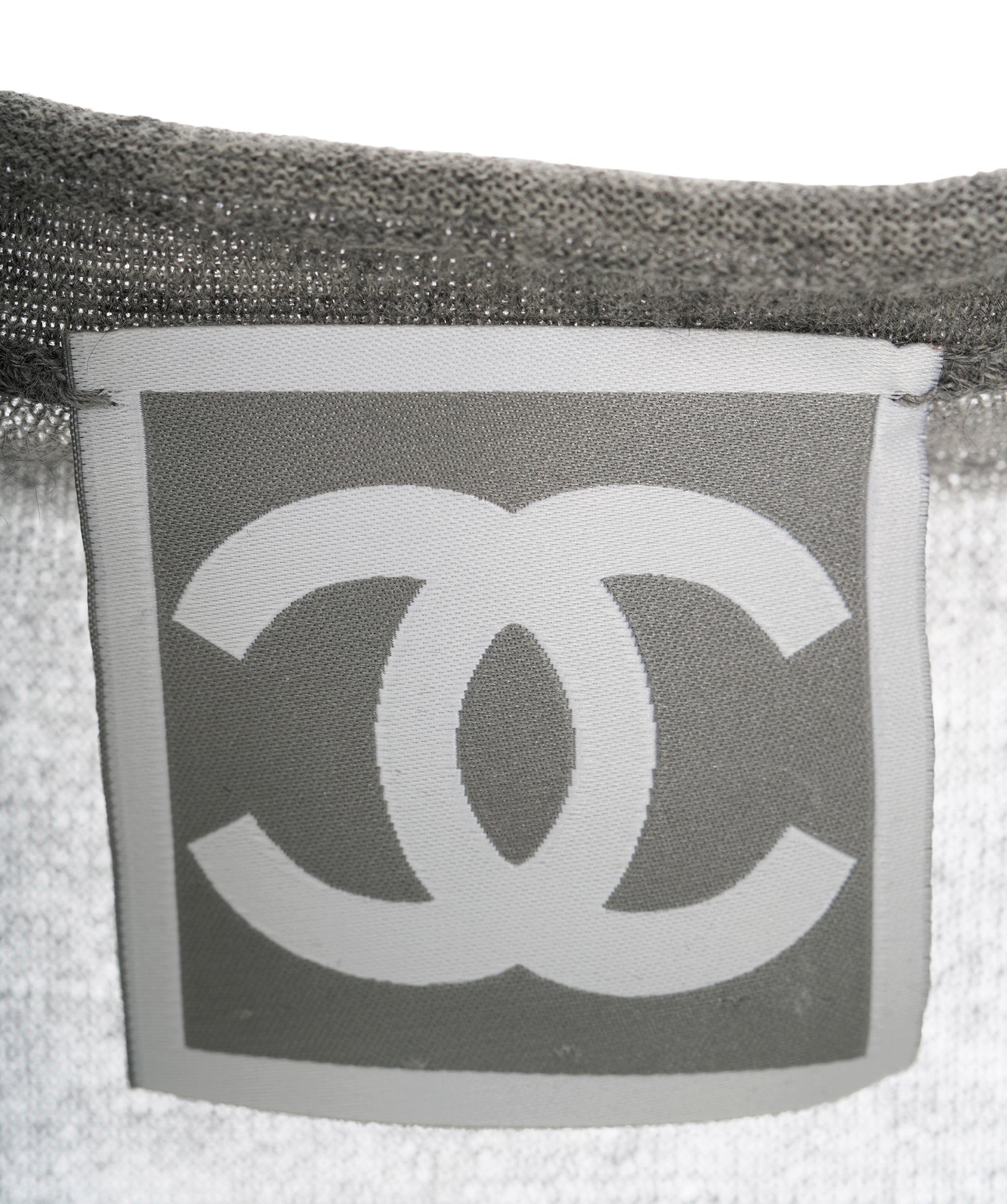 Chanel Chanel CC Sleeve Cashmere Full Zip Sweater Grey ASL10516