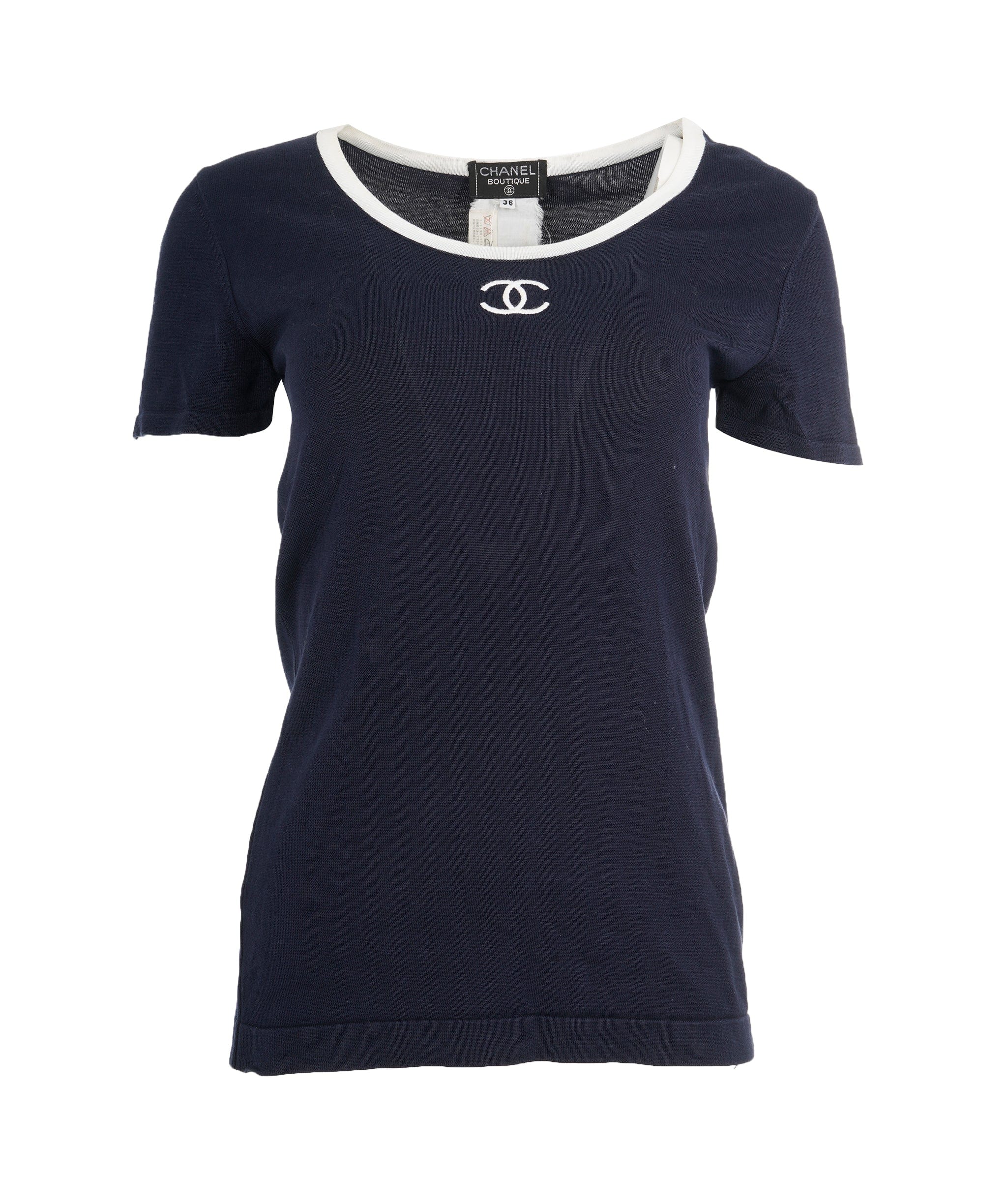 Chanel Chanel CC Stitch Knit Top Navy  ASL10605