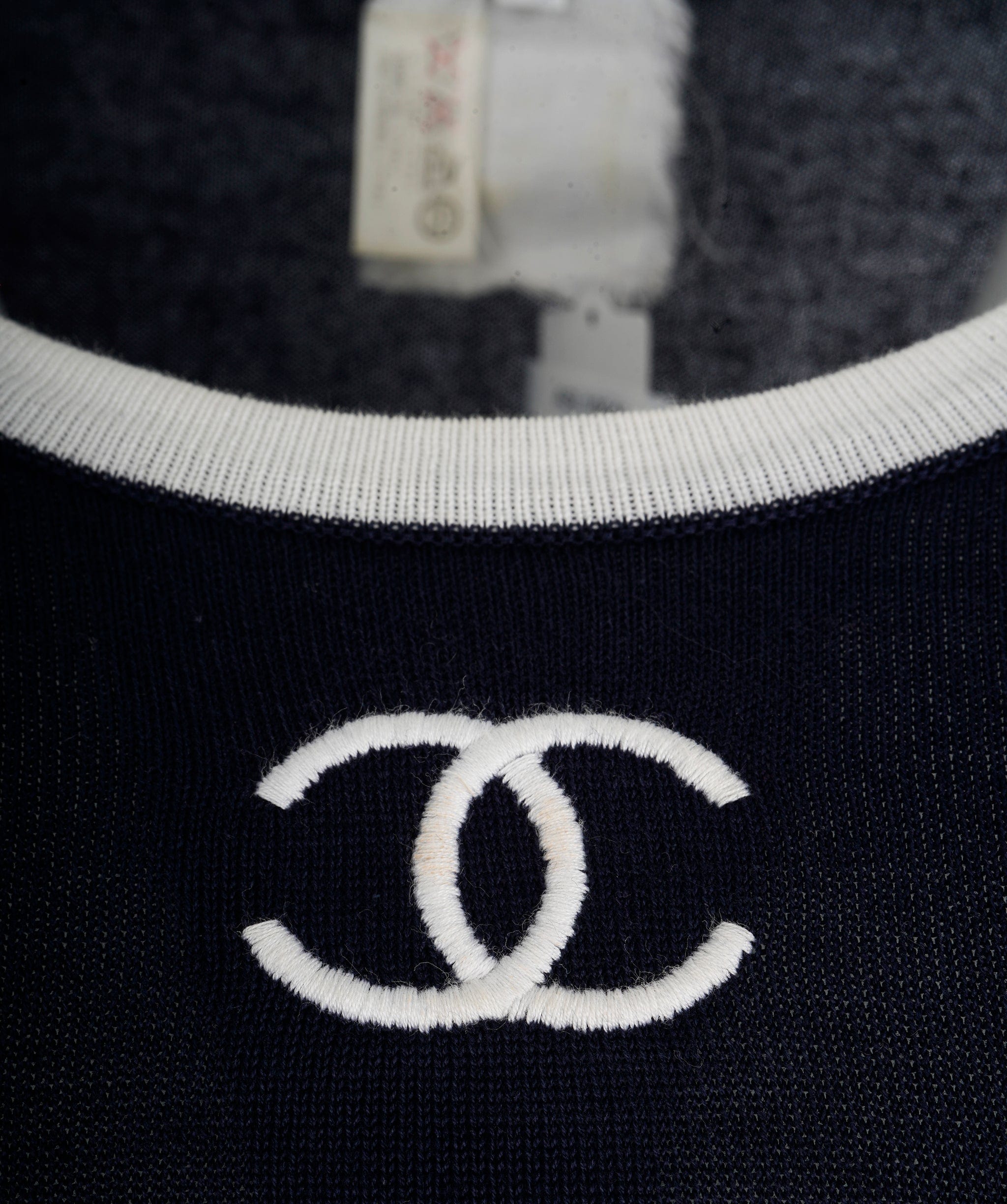 Chanel Chanel CC Stitch Knit Top Navy  ASL10605