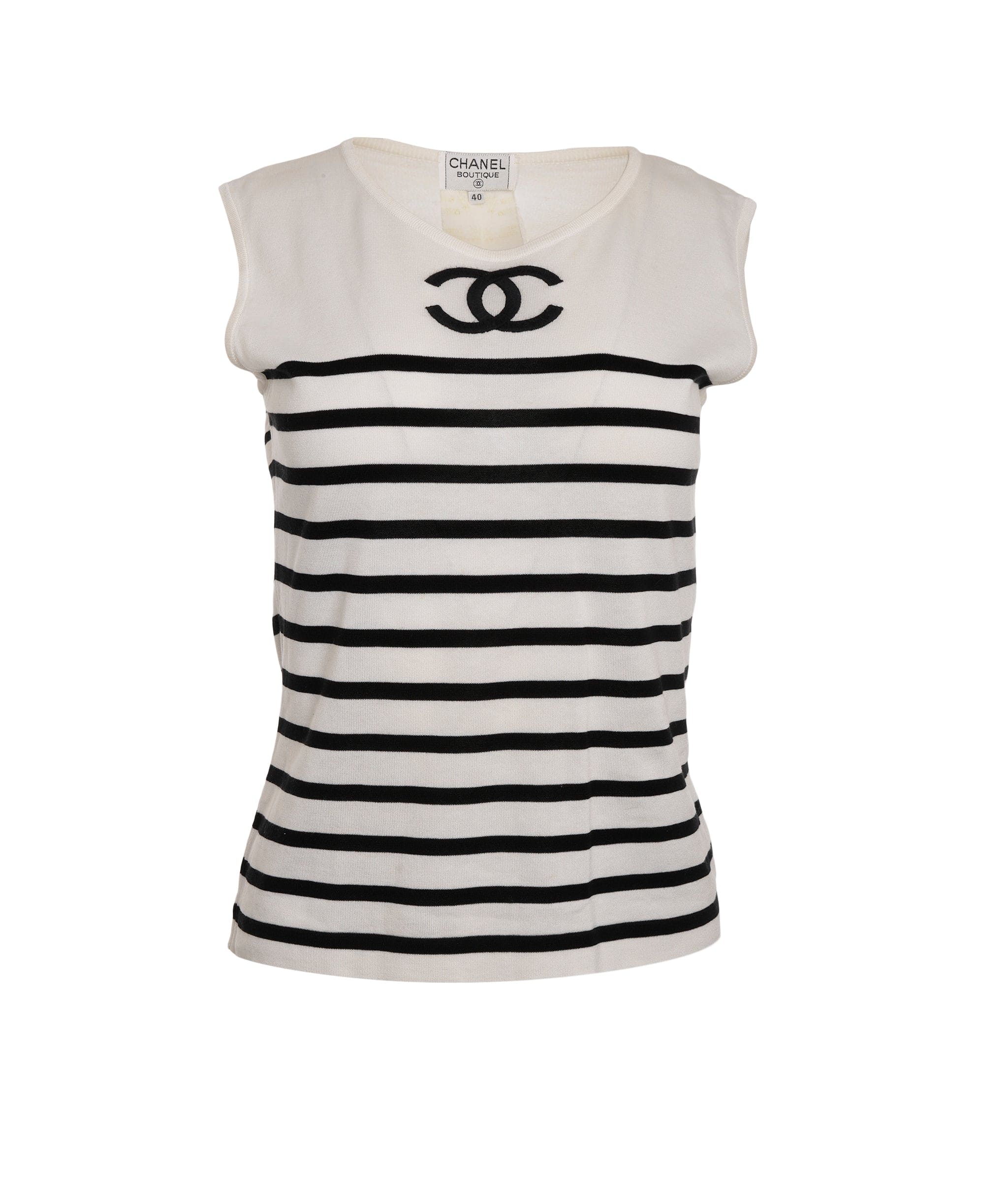 Chanel Chanel CC Stripes knit Top Sleeveless  ASL10741