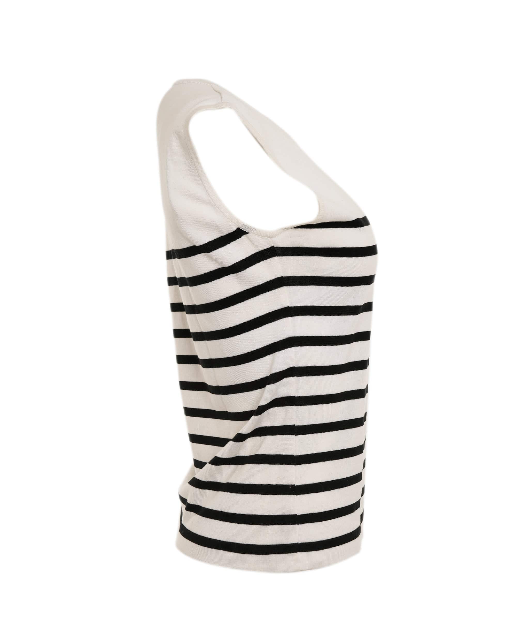 Chanel Chanel CC Stripes knit Top Sleeveless  ASL10741