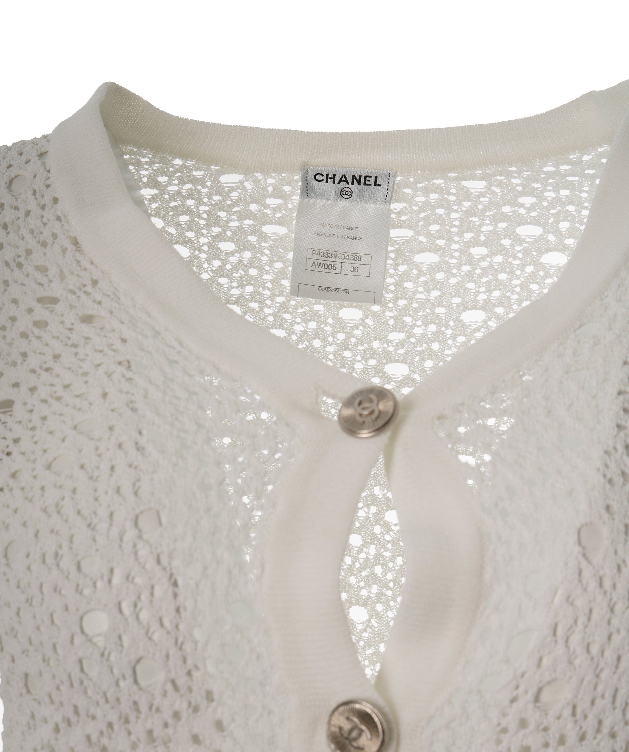 Chanel Chanel Cream CC Sunburst Cardigan 36  ALC1490