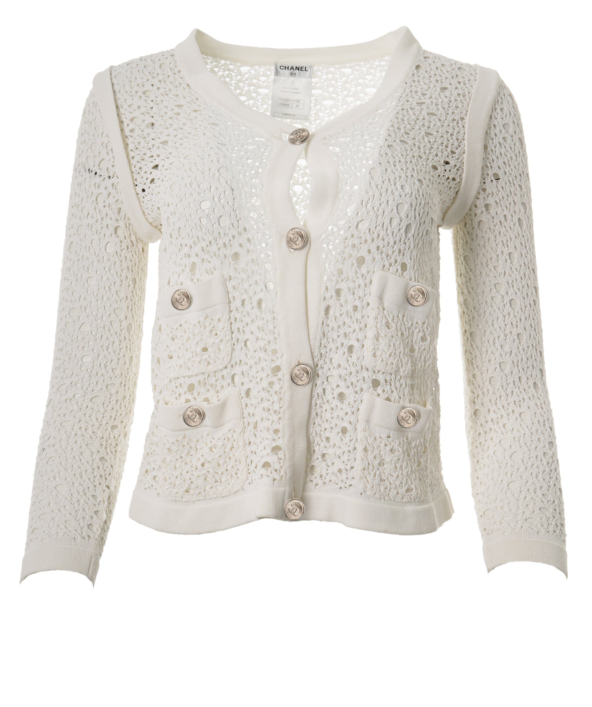 Chanel Chanel Cream CC Sunburst Cardigan 36  ALC1490