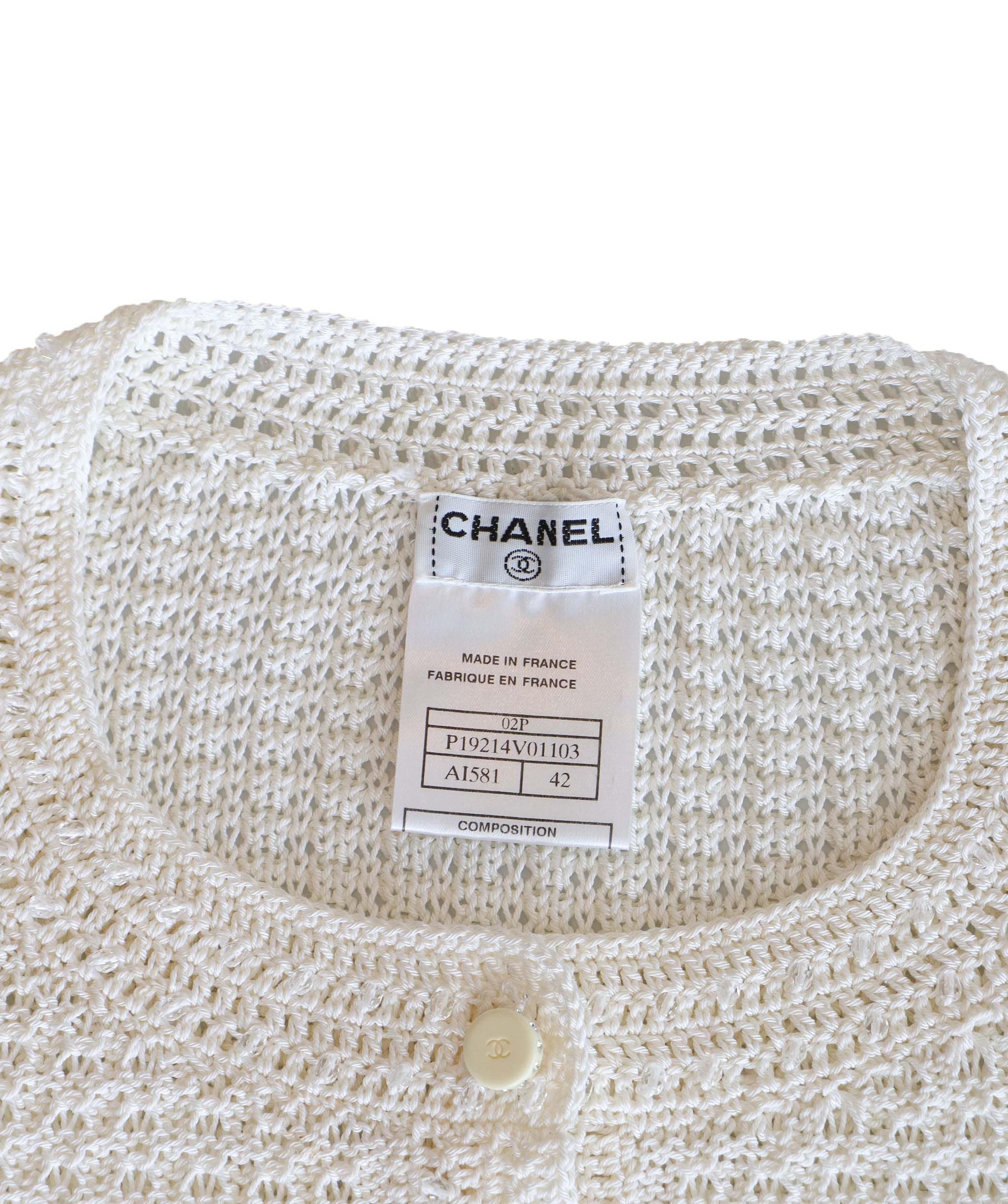 Chanel Chanel Crochet Knit Sweater White - DXBS0858