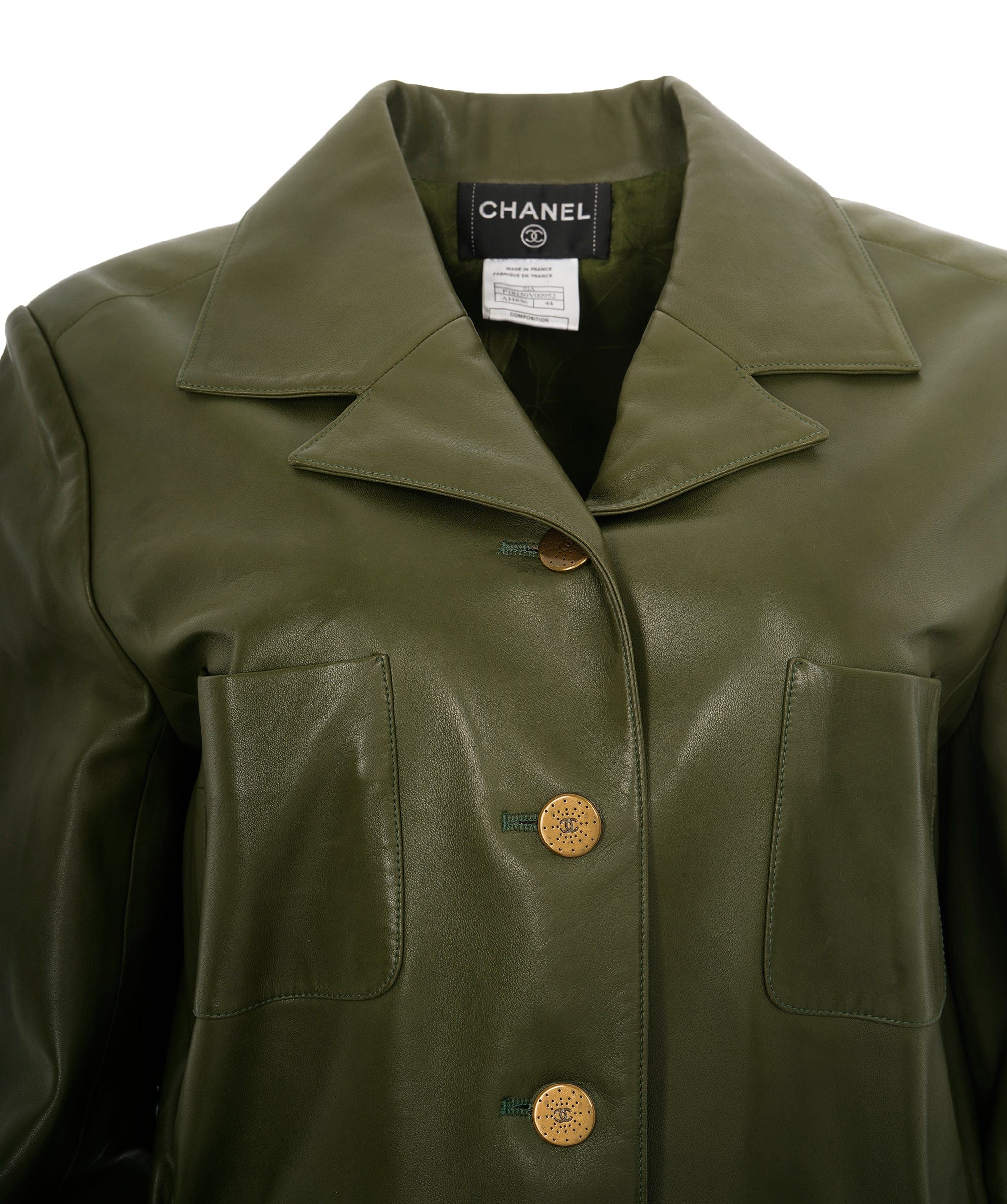 Chanel Chanel Green Leather Trench Coat UKL1364