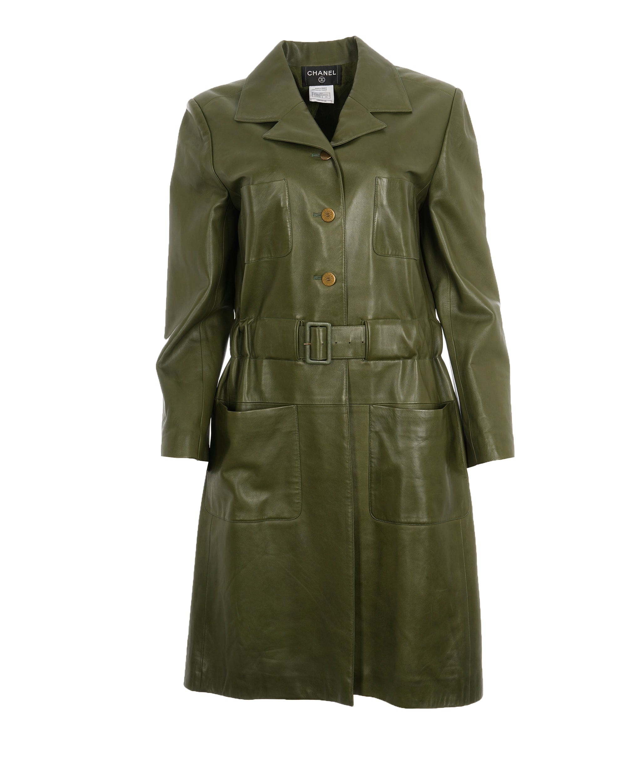 Chanel Chanel Green Leather Trench Coat UKL1364