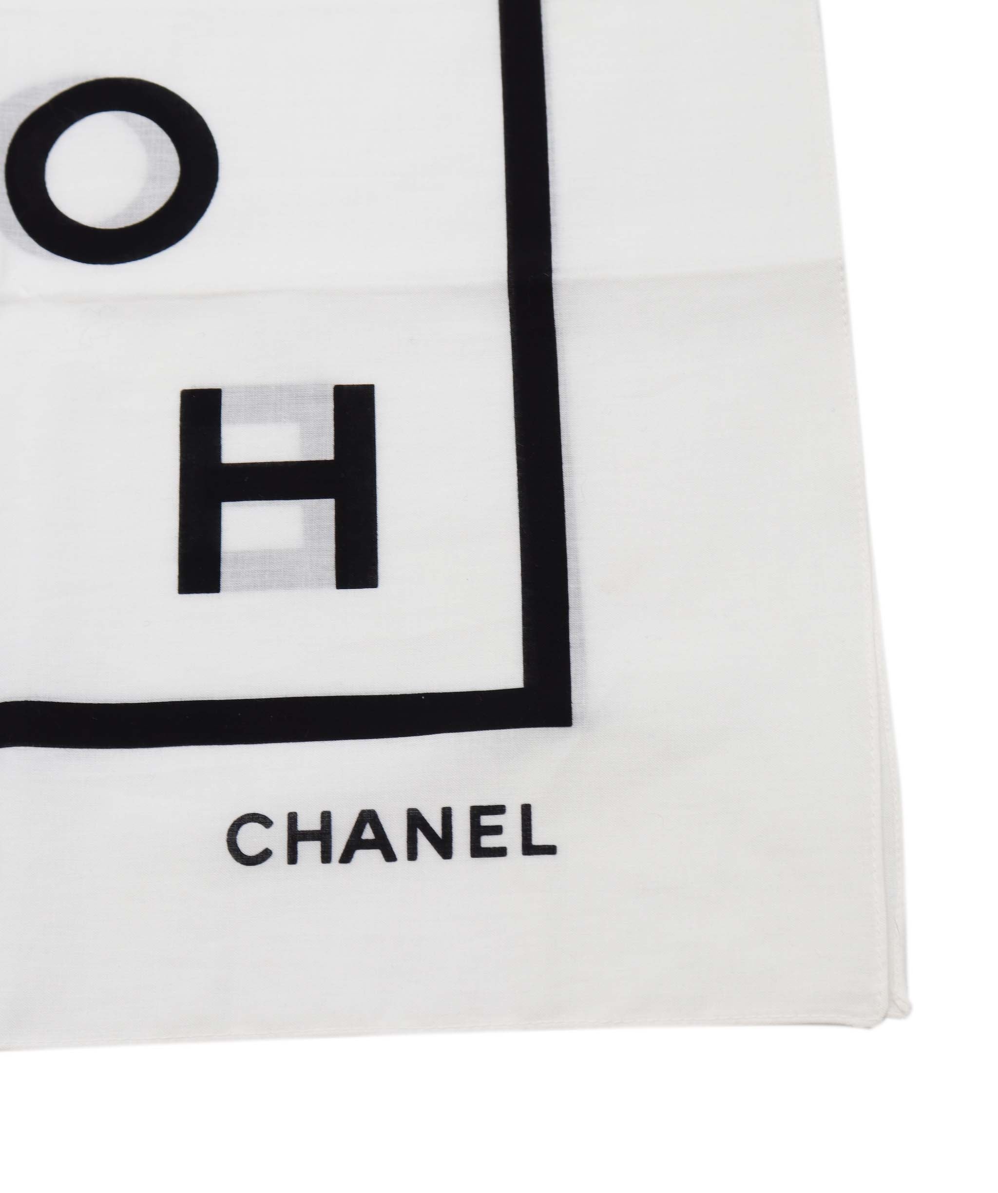 Chanel Chanel Icon Print Cotton Scarf White DXBK0078