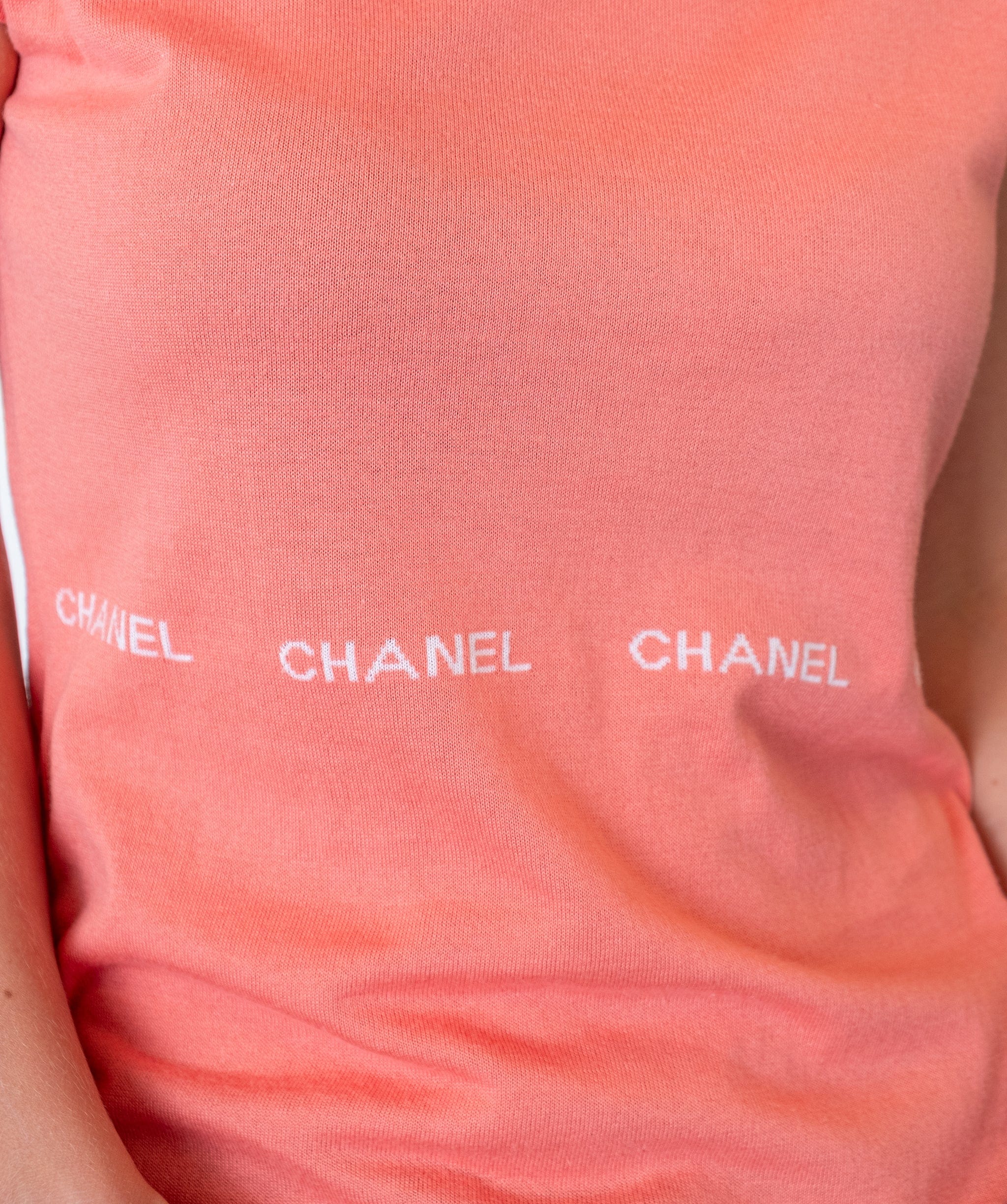 Chanel Chanel Logo Line Knit Top Orange 04P DXBS0238