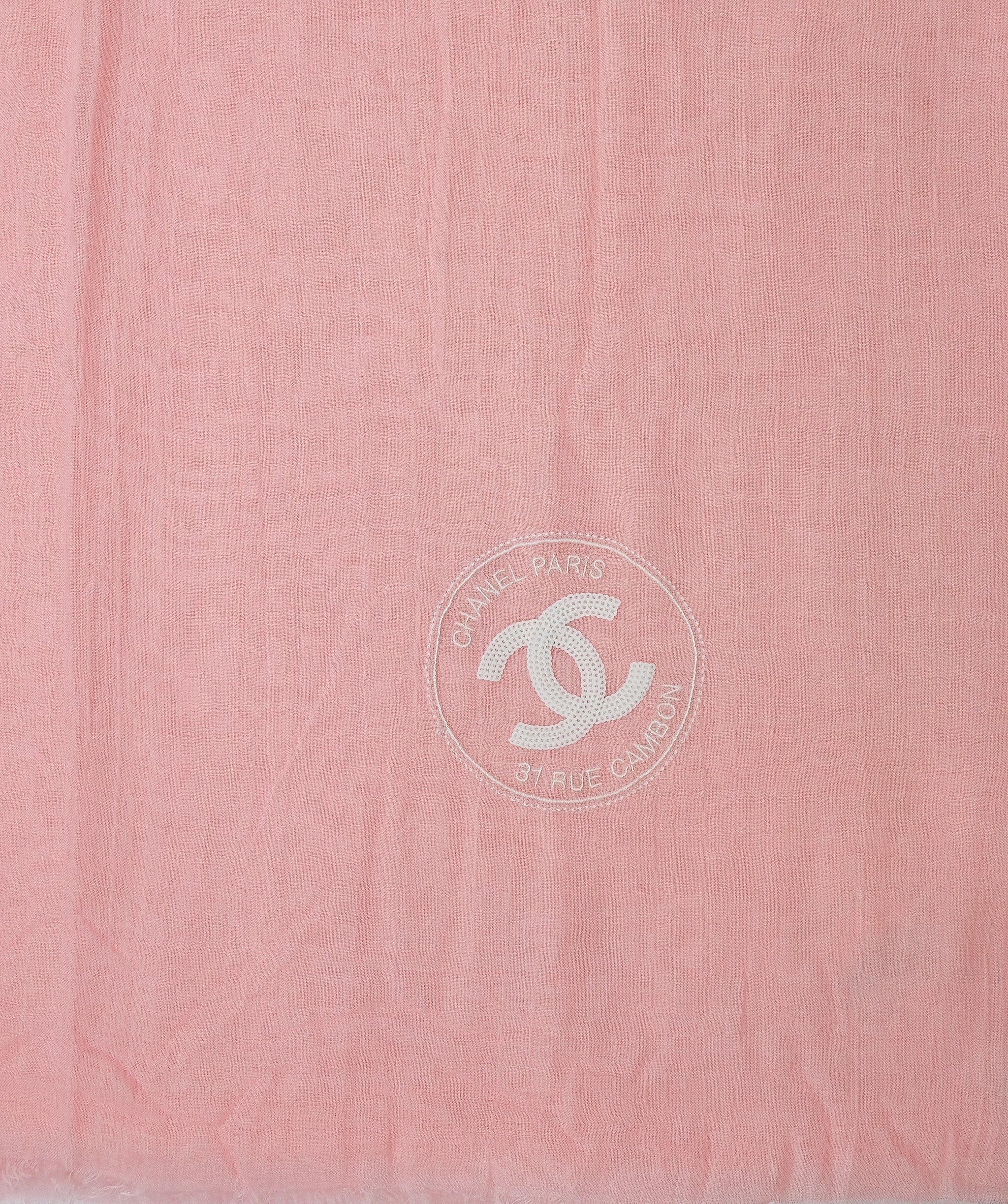 Chanel Chanel Logo Pink Scarf DXBS0514