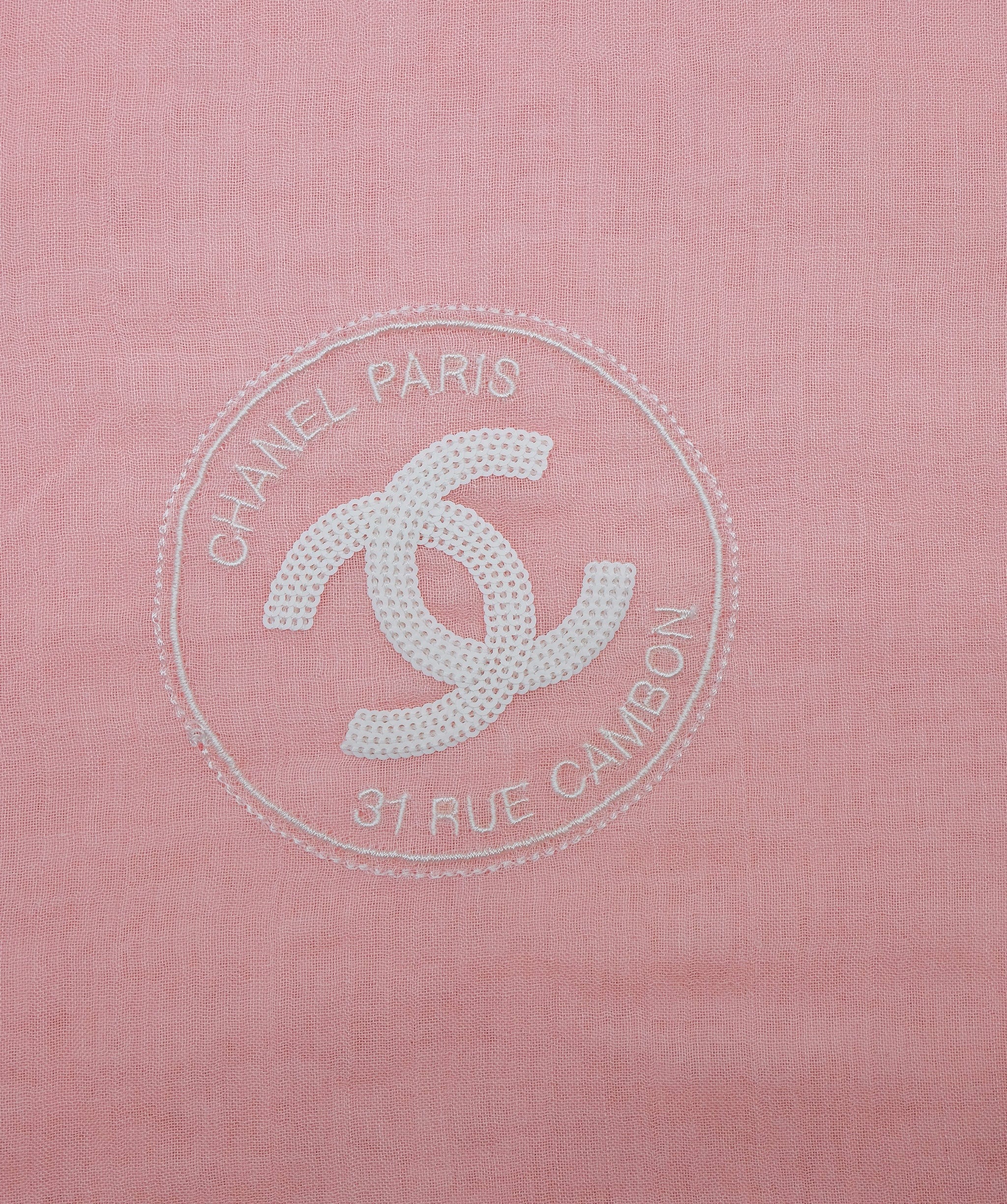 Chanel Chanel Logo Pink Scarf DXBS0514