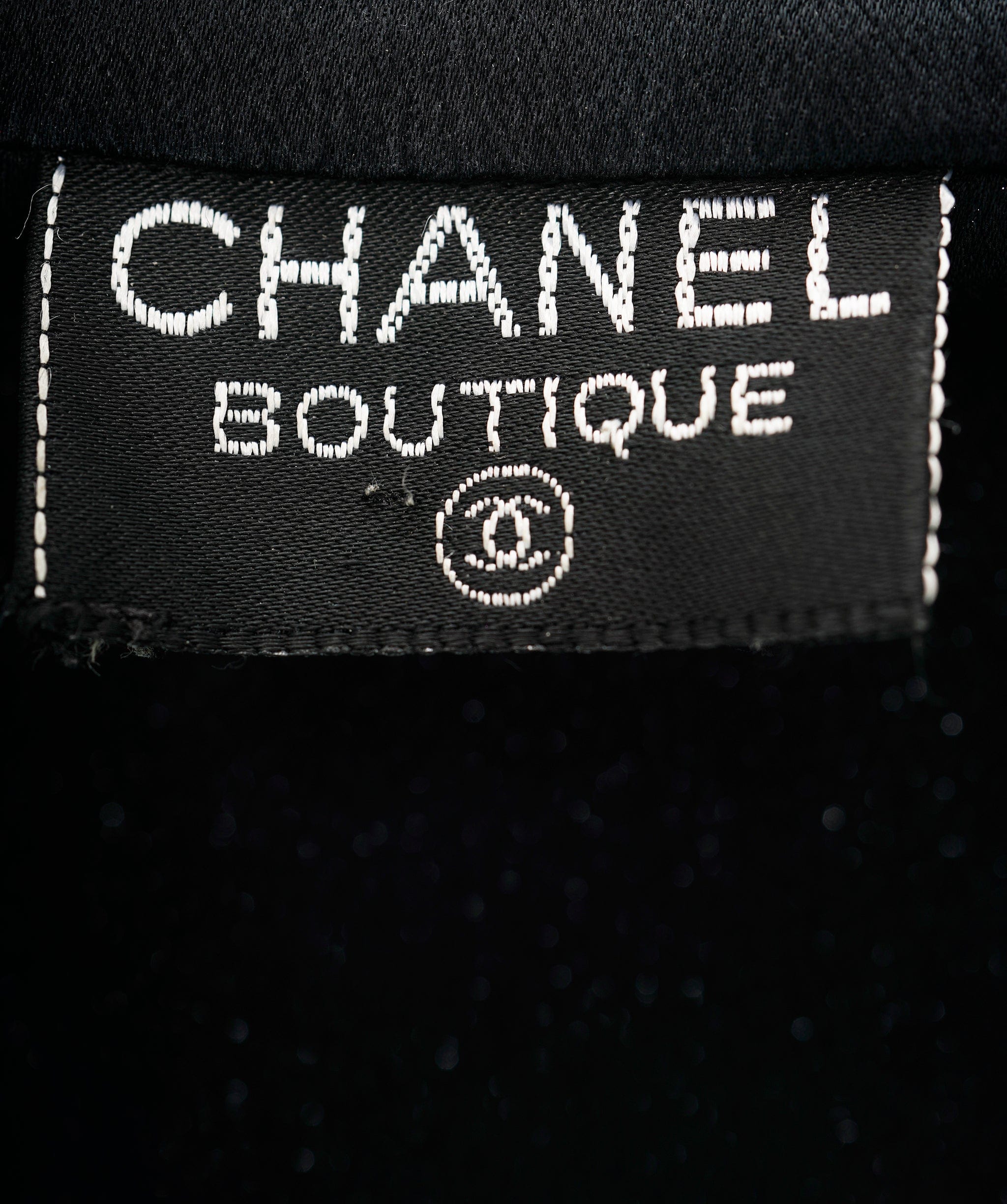 Chanel Chanel Logo Ribbon Silk Shirt Black ASL10240