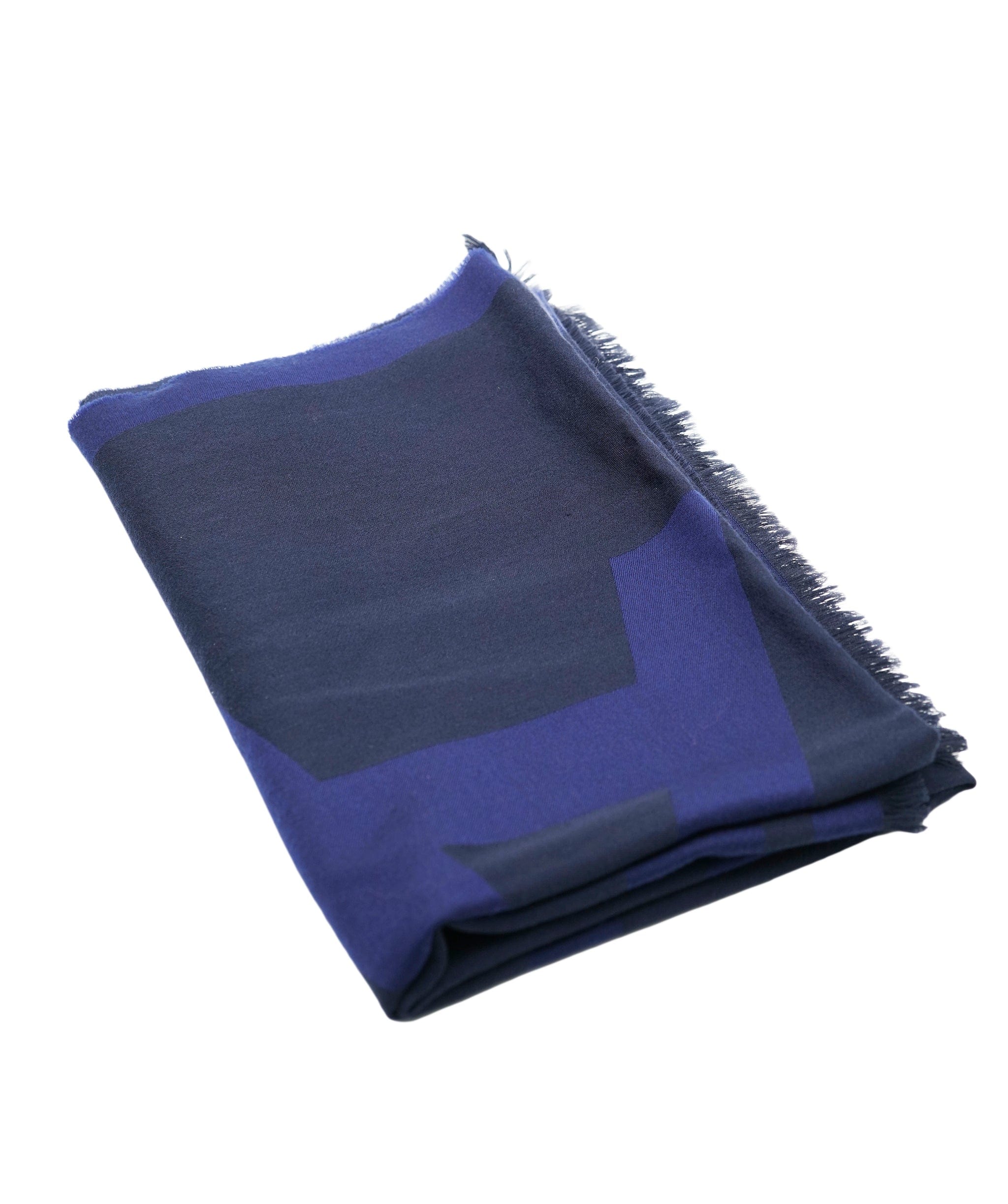 Chanel Chanel Navy Blue Logo Cashmere Scarf ASL10348