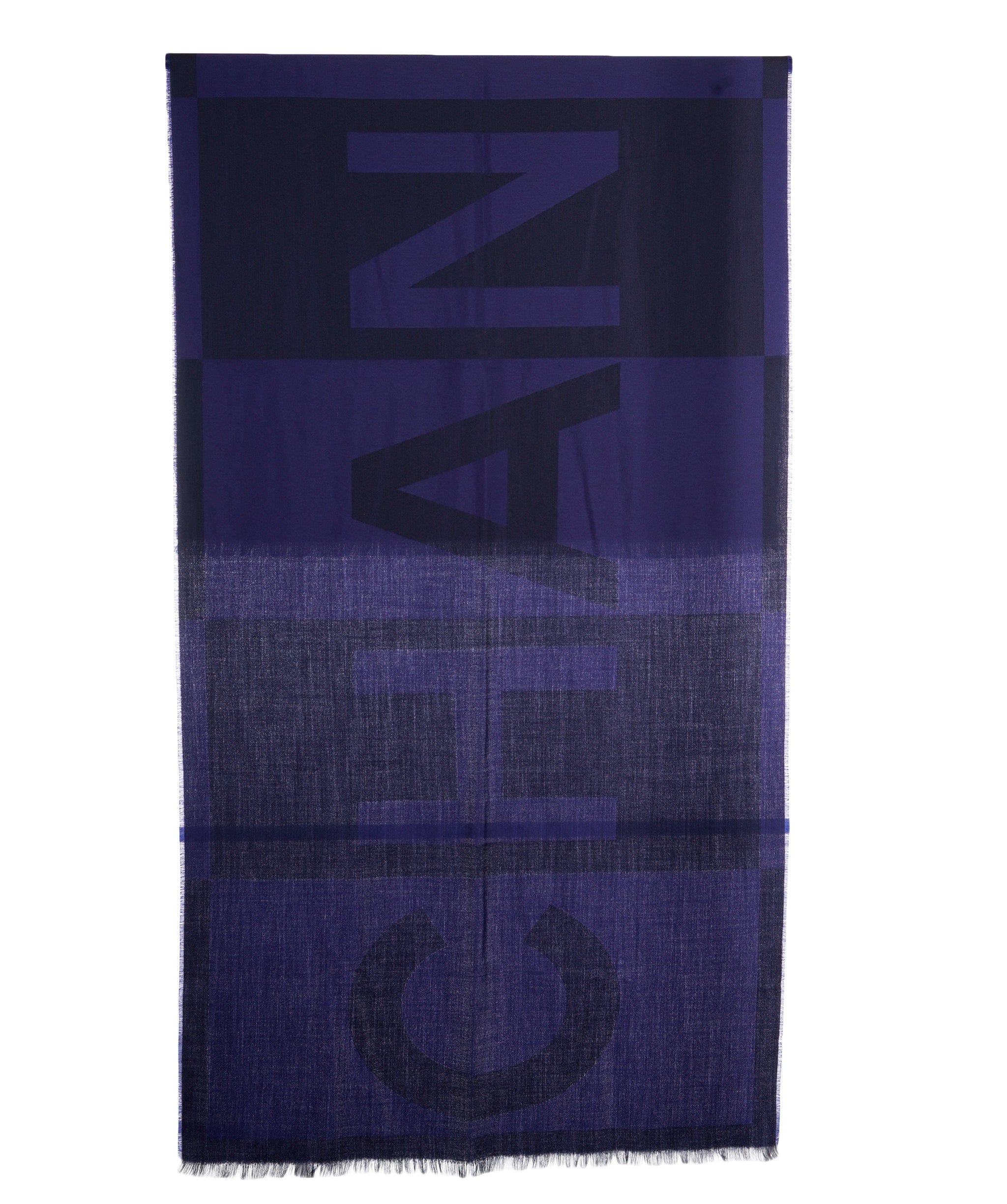 Chanel Chanel Navy Blue Logo Cashmere Scarf ASL10348