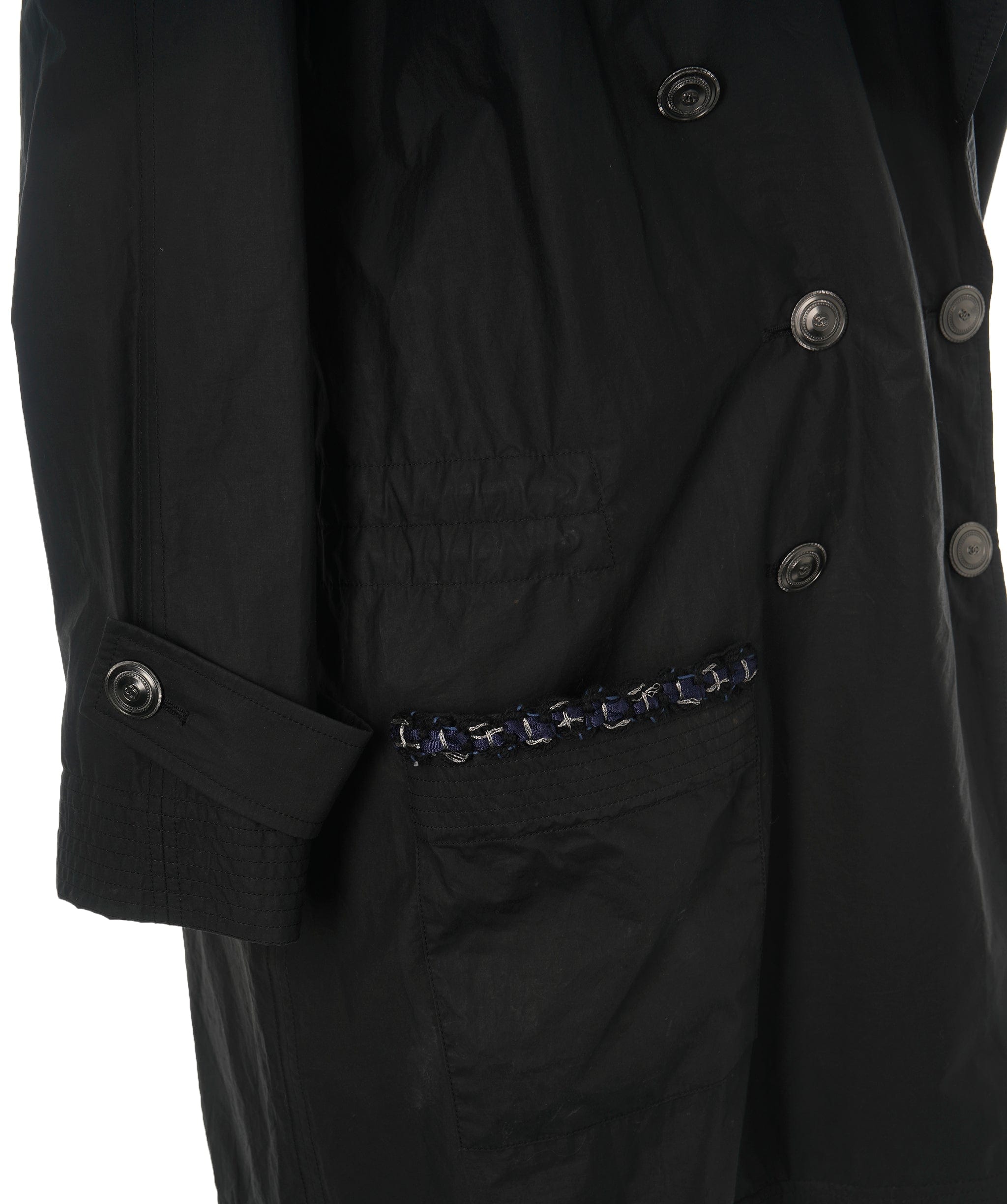 Chanel Chanel Nylon Coat Black Coat With Quilting Detail Size 48 ALC1544