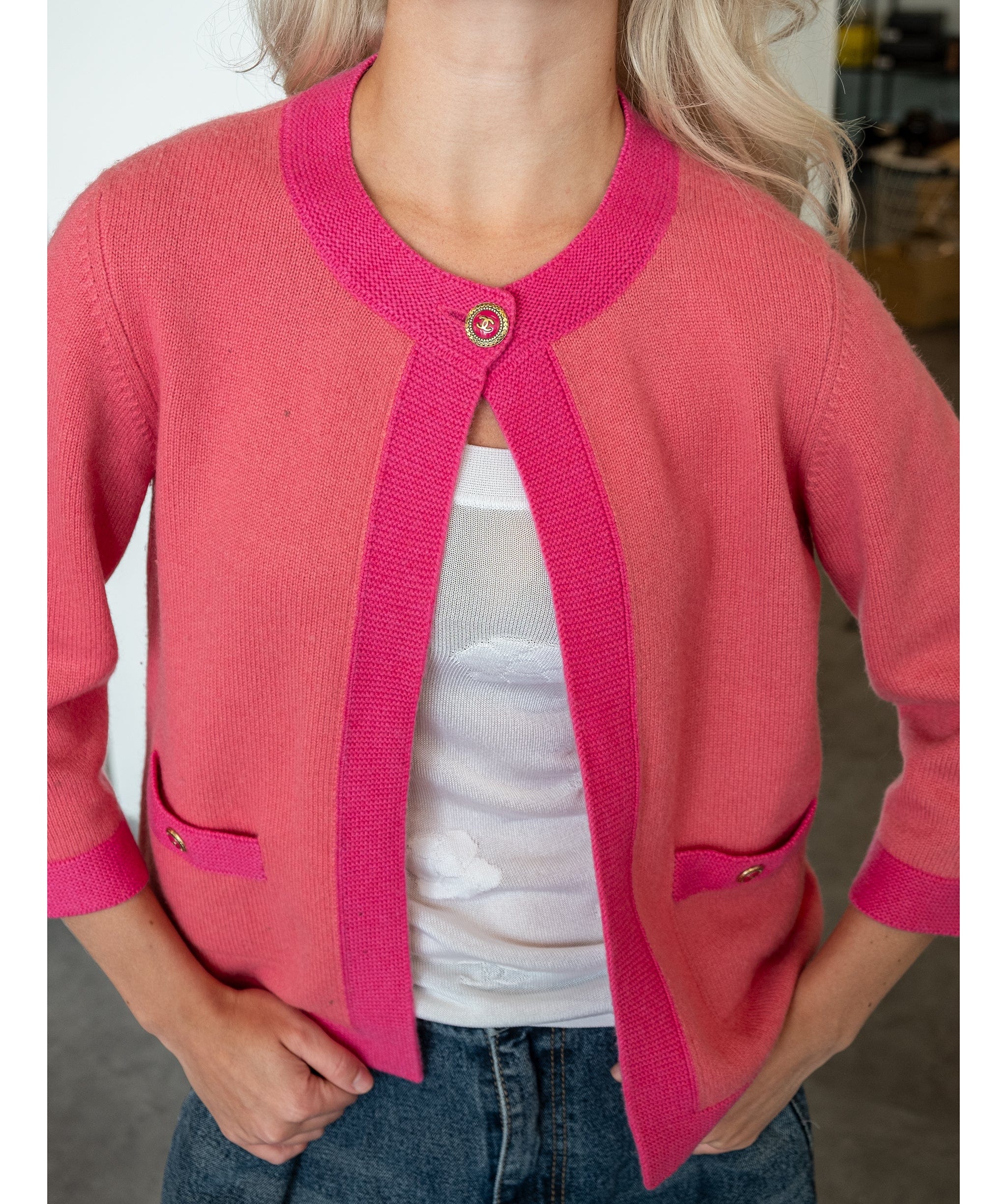 Chanel Chanel Pink Cashmere Cardigan DXBS0520