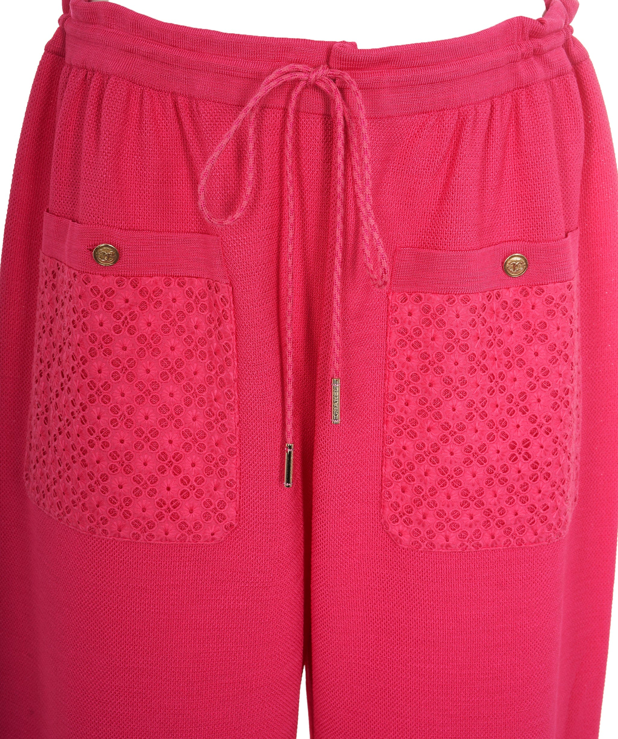 Chanel Chanel Pink Crochet Pocket Wide Leg Jogging Trousers ALC1816