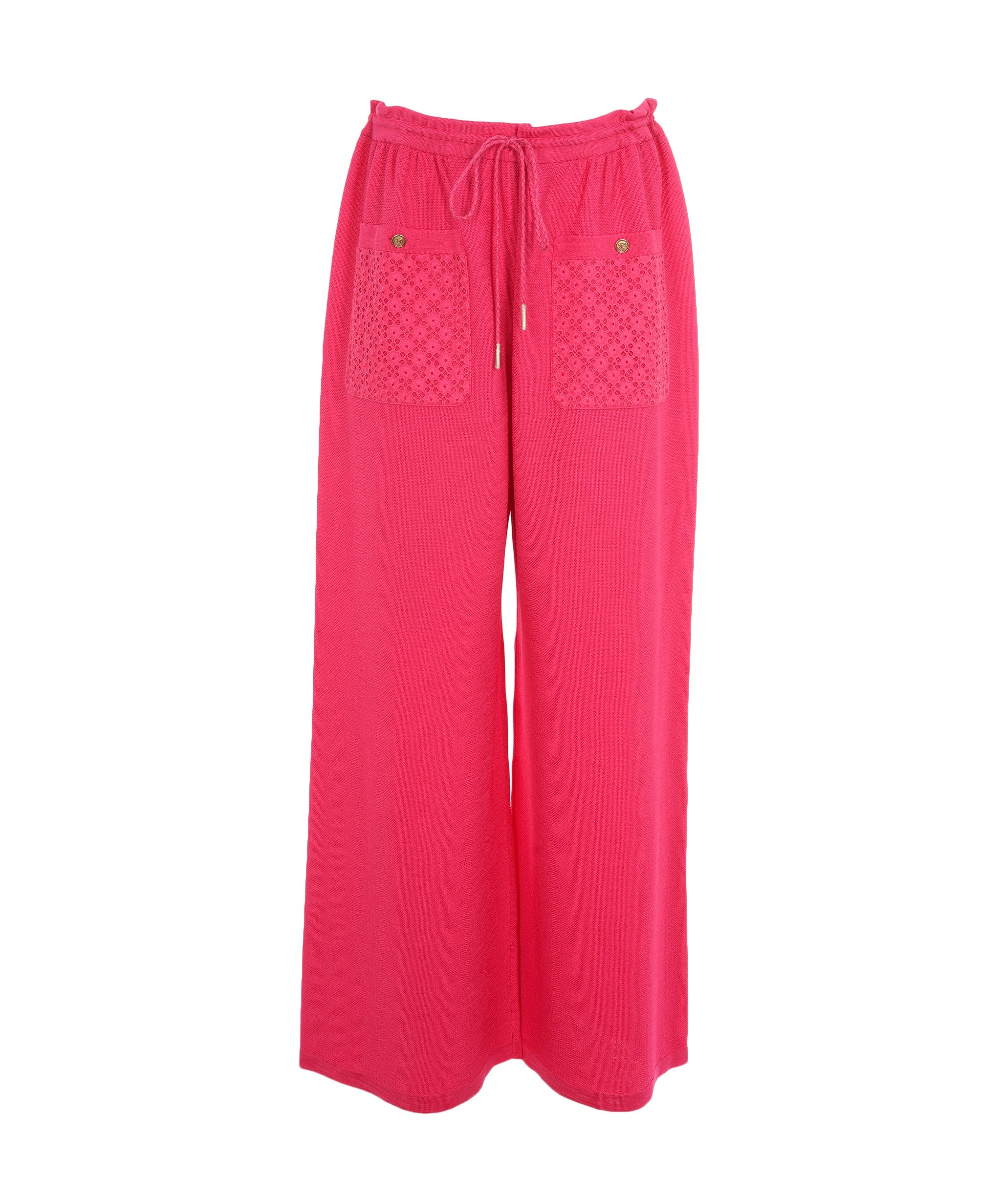 Chanel Chanel Pink Crochet Pocket Wide Leg Jogging Trousers ALC1816