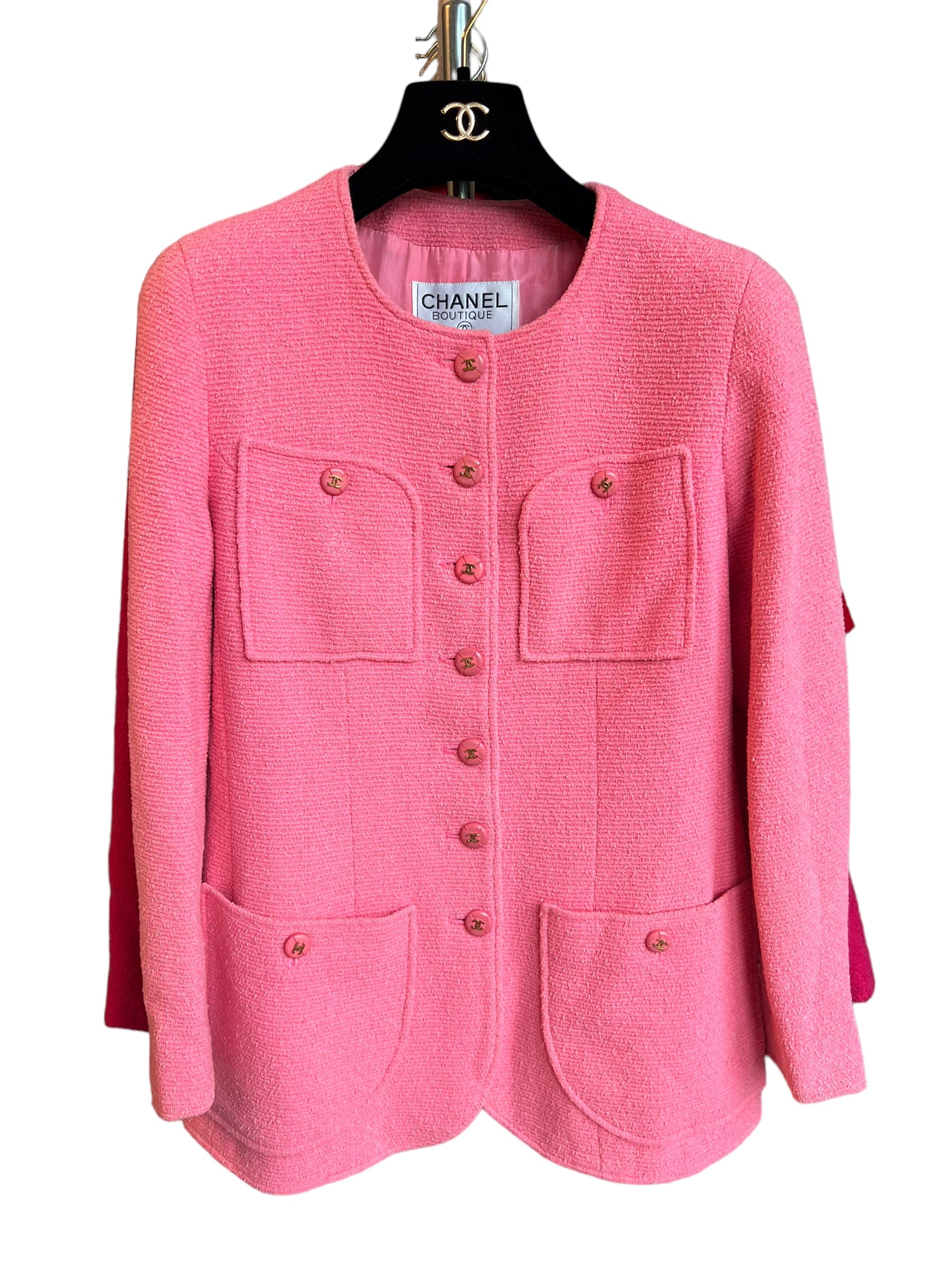 Chanel Chanel Pink Tweed Jacket 95P UKL1451