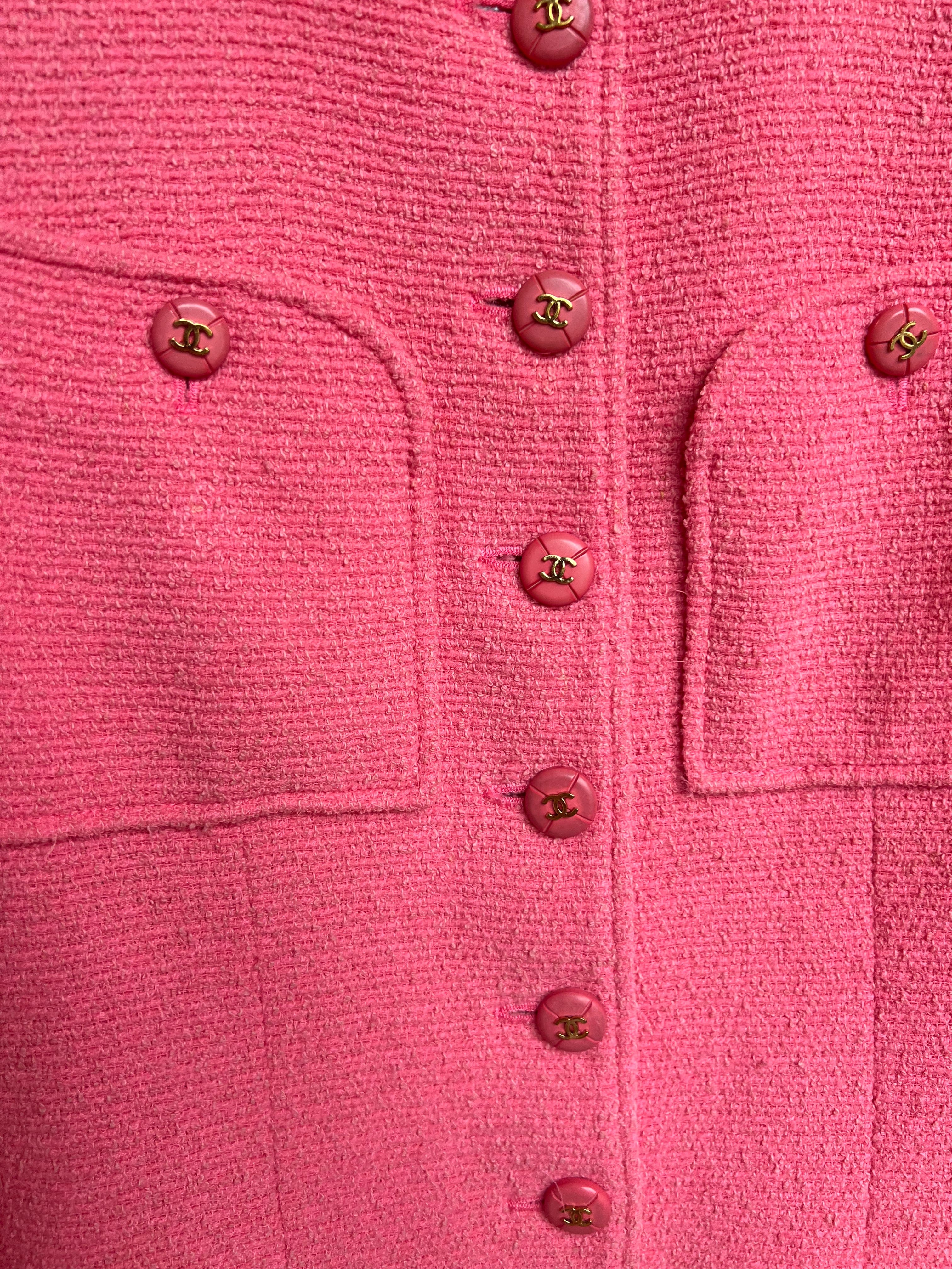 Chanel Chanel Pink Tweed Jacket 95P UKL1451