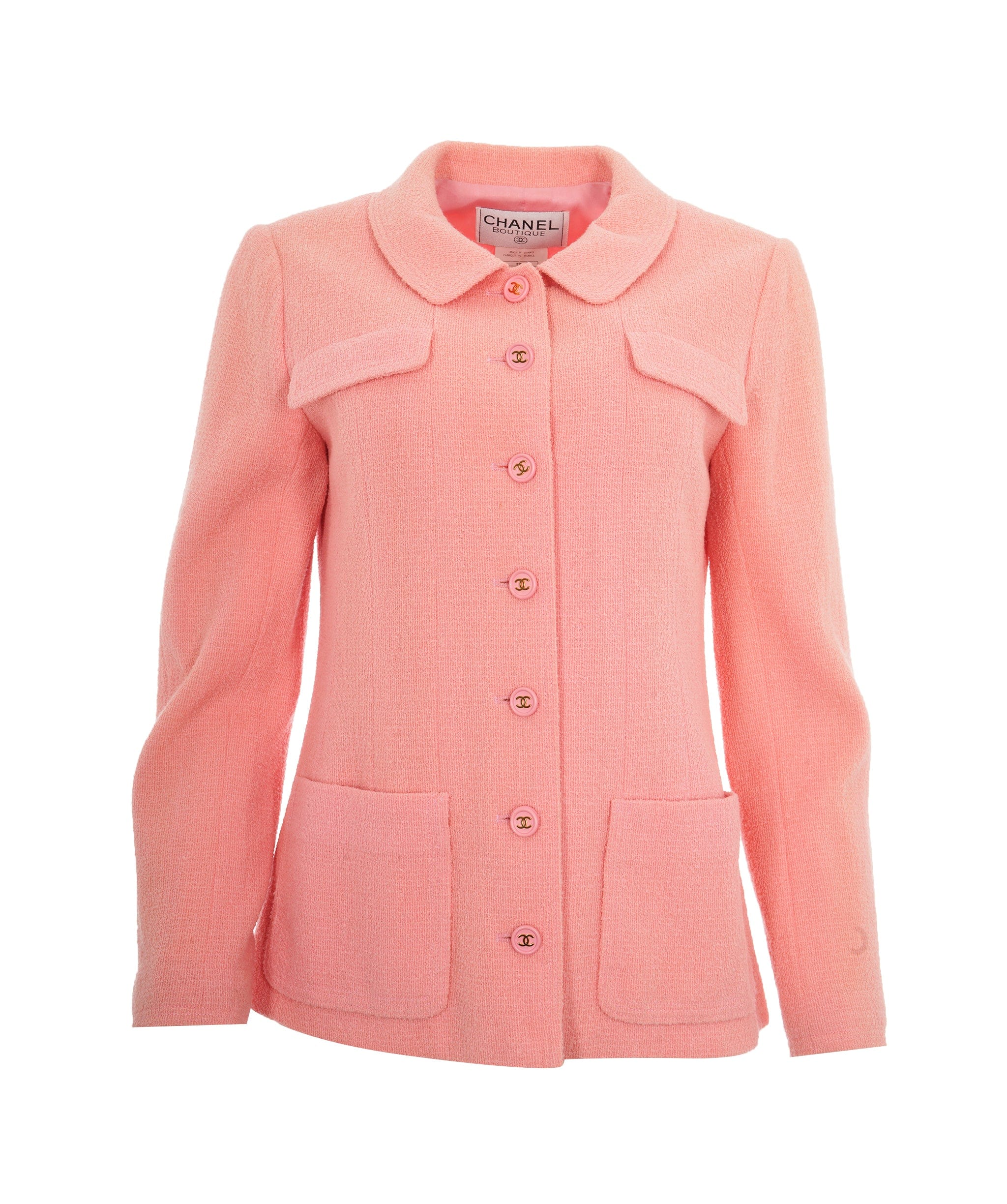 Chanel Chanel Pink Tweed Jacket Sz 42 UKL1360